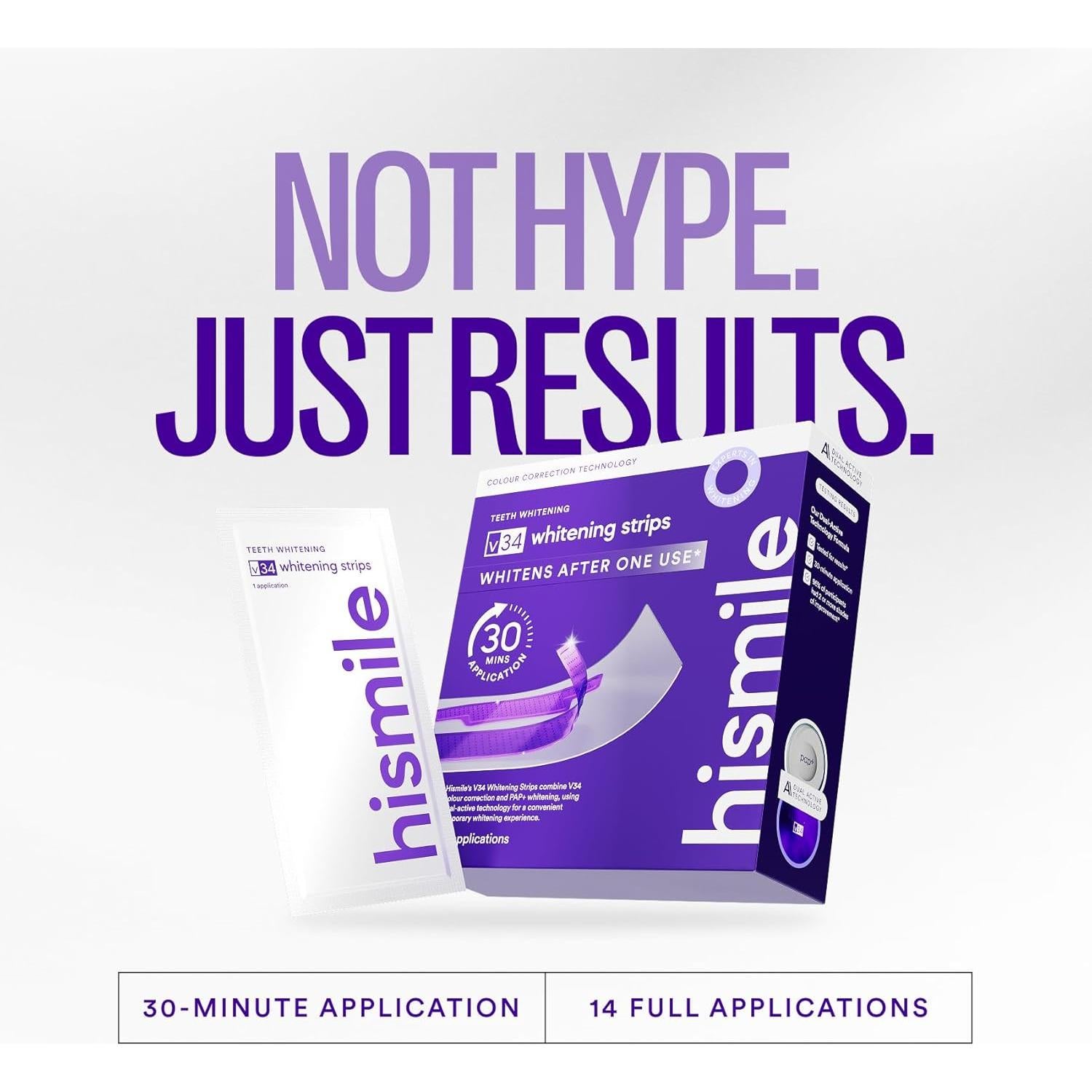 Tiras Blanqueadoras Hismile V34 - 14 Aplicaciones Efectivas