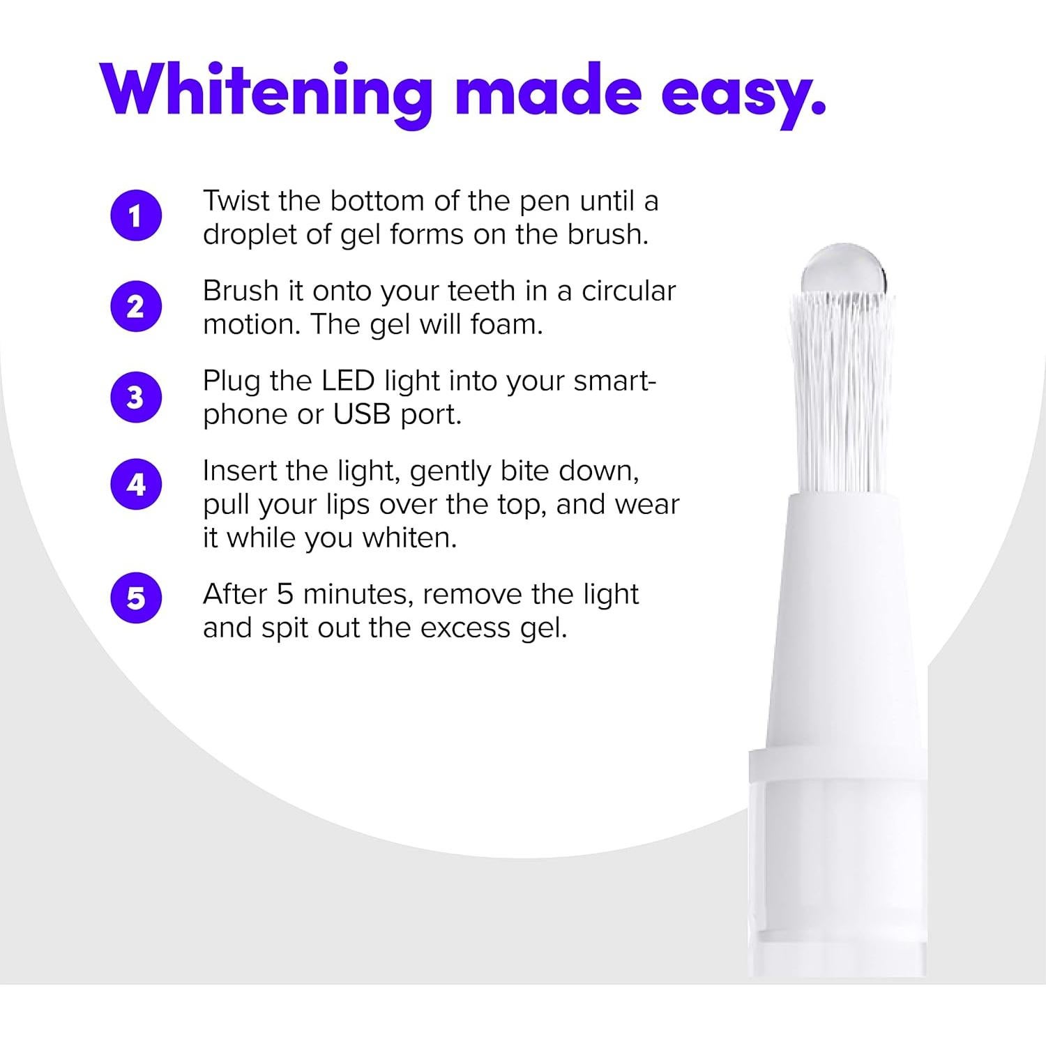 Kit Blanqueamiento Dental SmileDirectClub con Luz LED - 4 Gel