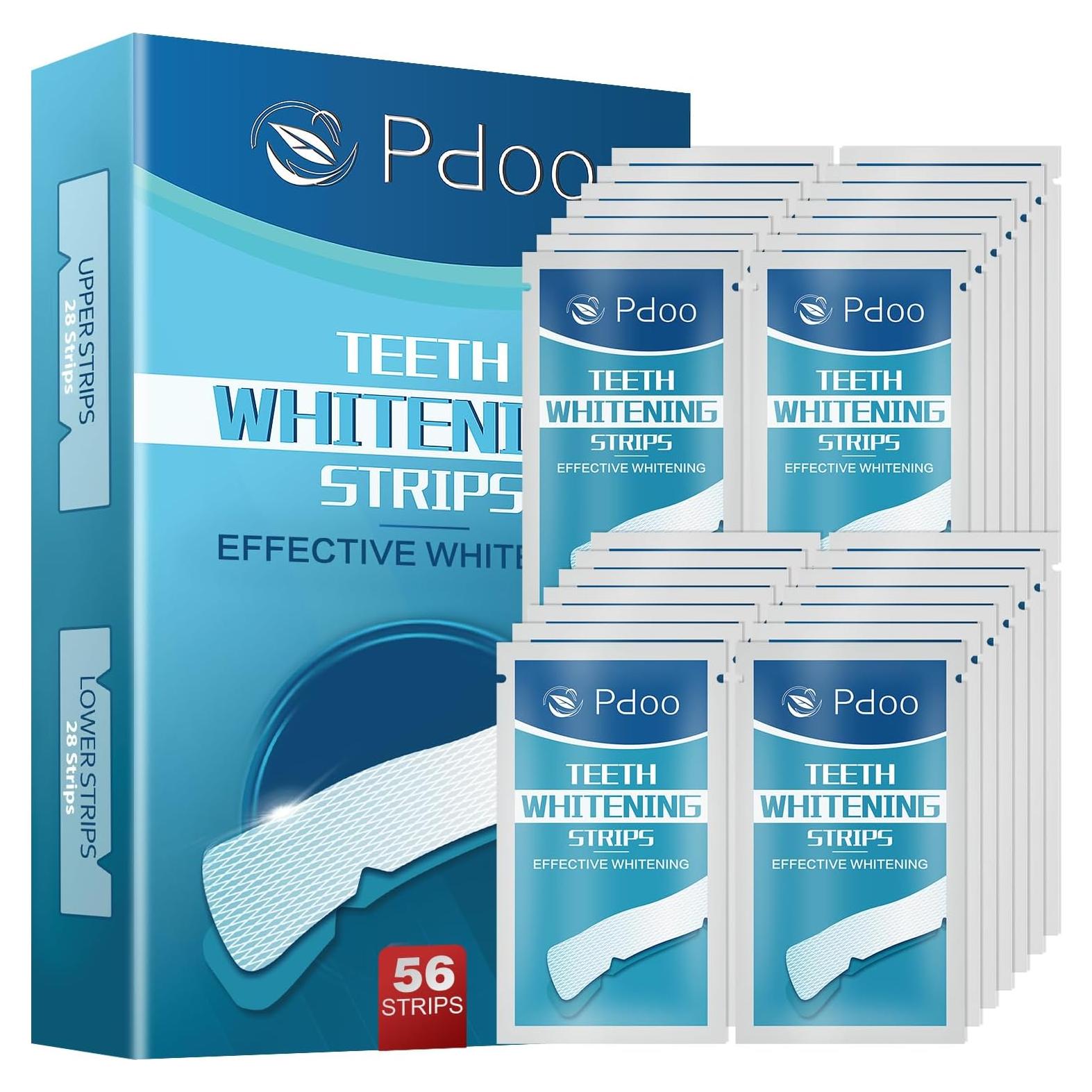 Tiras Blanqueadoras de Dientes Pdoo - 56 Unidades, Sin Sensibilidad