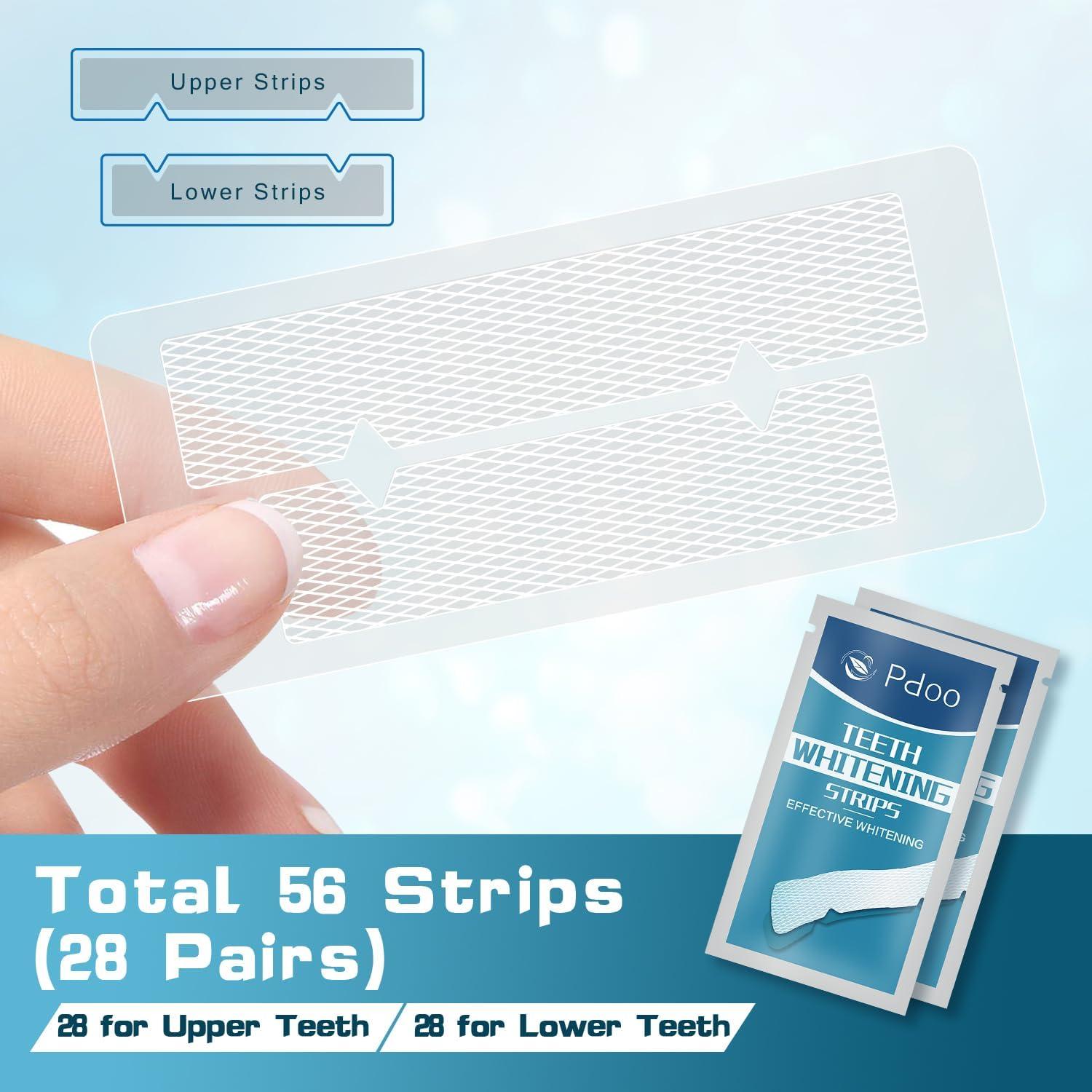 Tiras Blanqueadoras de Dientes Pdoo - 56 Unidades, Sin Sensibilidad