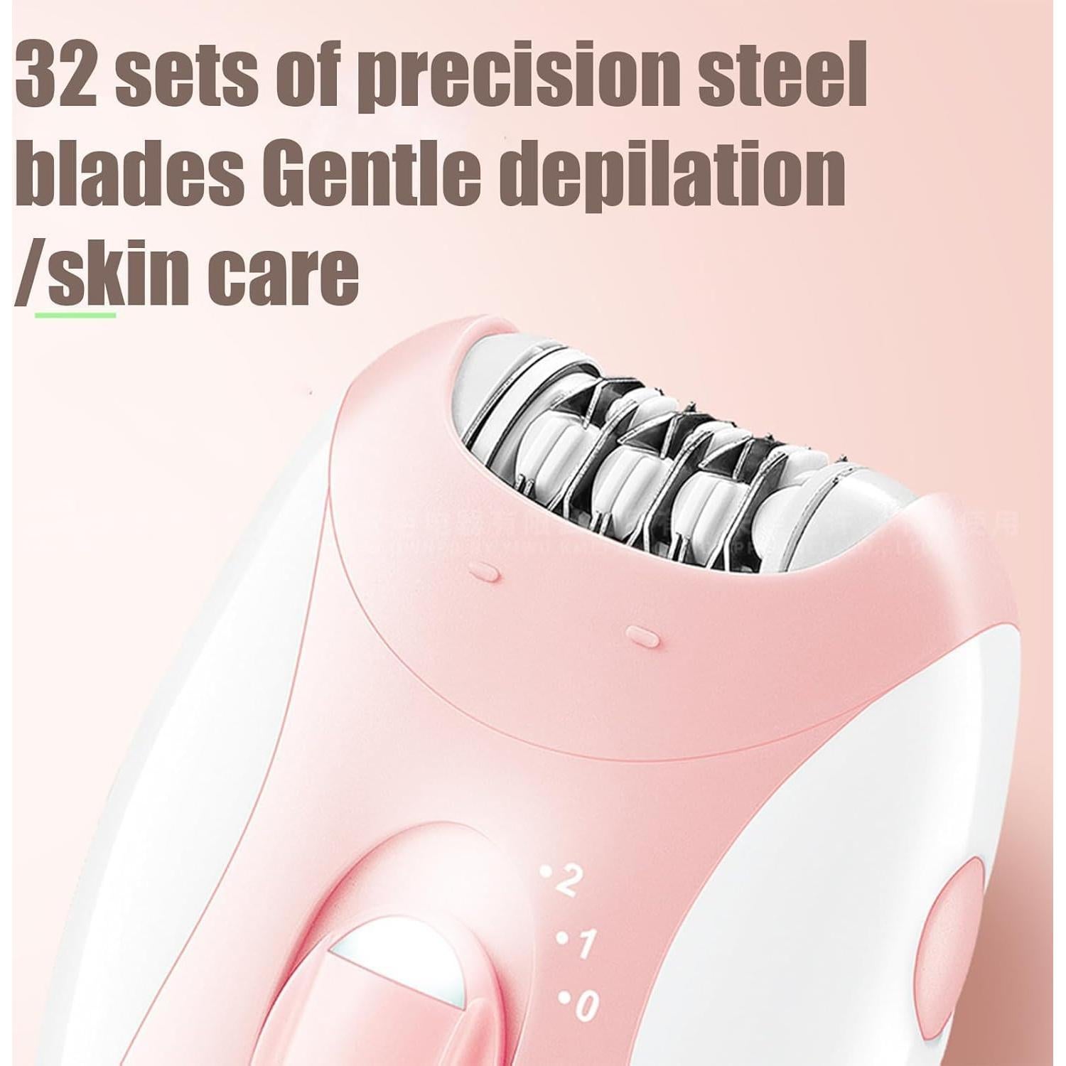 Epilador Facial para Mujeres FabMay Beauty, Indoloro, Rosa