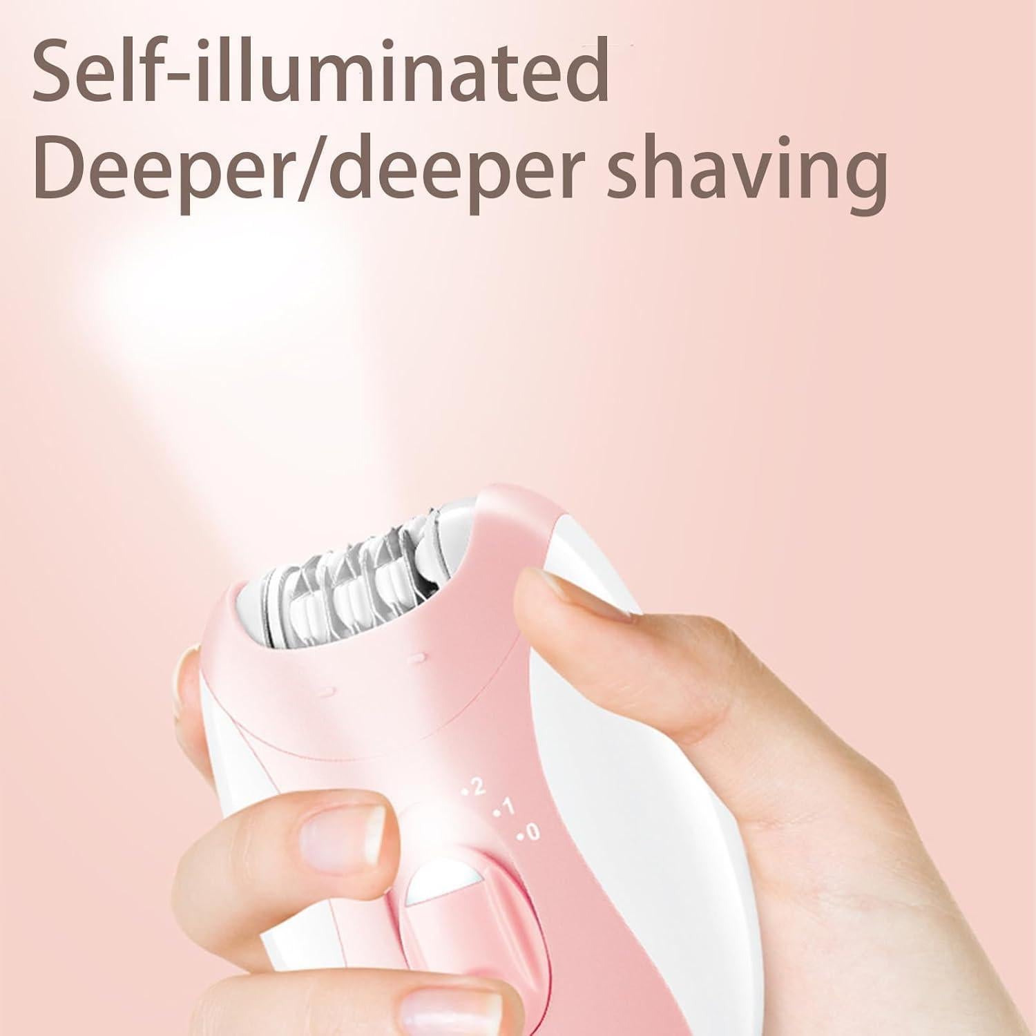 Epilador Facial para Mujeres FabMay Beauty, Indoloro, Rosa