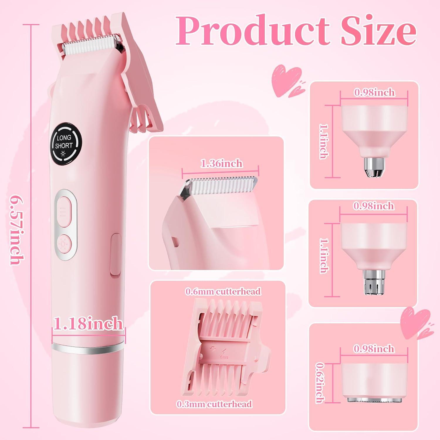 Recortadora de Bikini 4 en 1 TMQ Rosa Impermeable IPX7