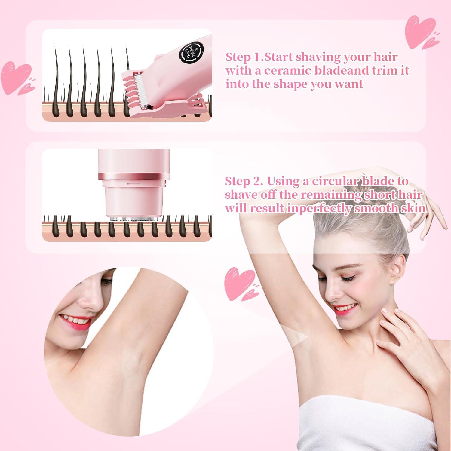 Recortadora de Bikini 4 en 1 TMQ Rosa Impermeable IPX7