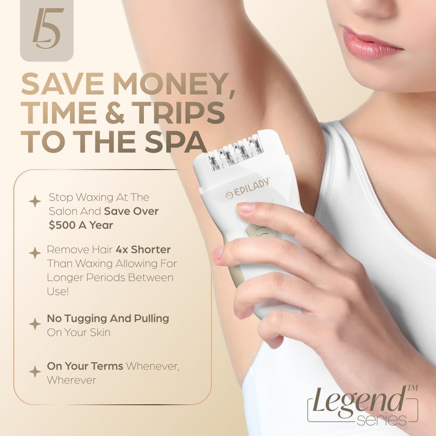 Epilady Legend 5 Depiladora Recargable 56 Pinzas Doble Velocidad