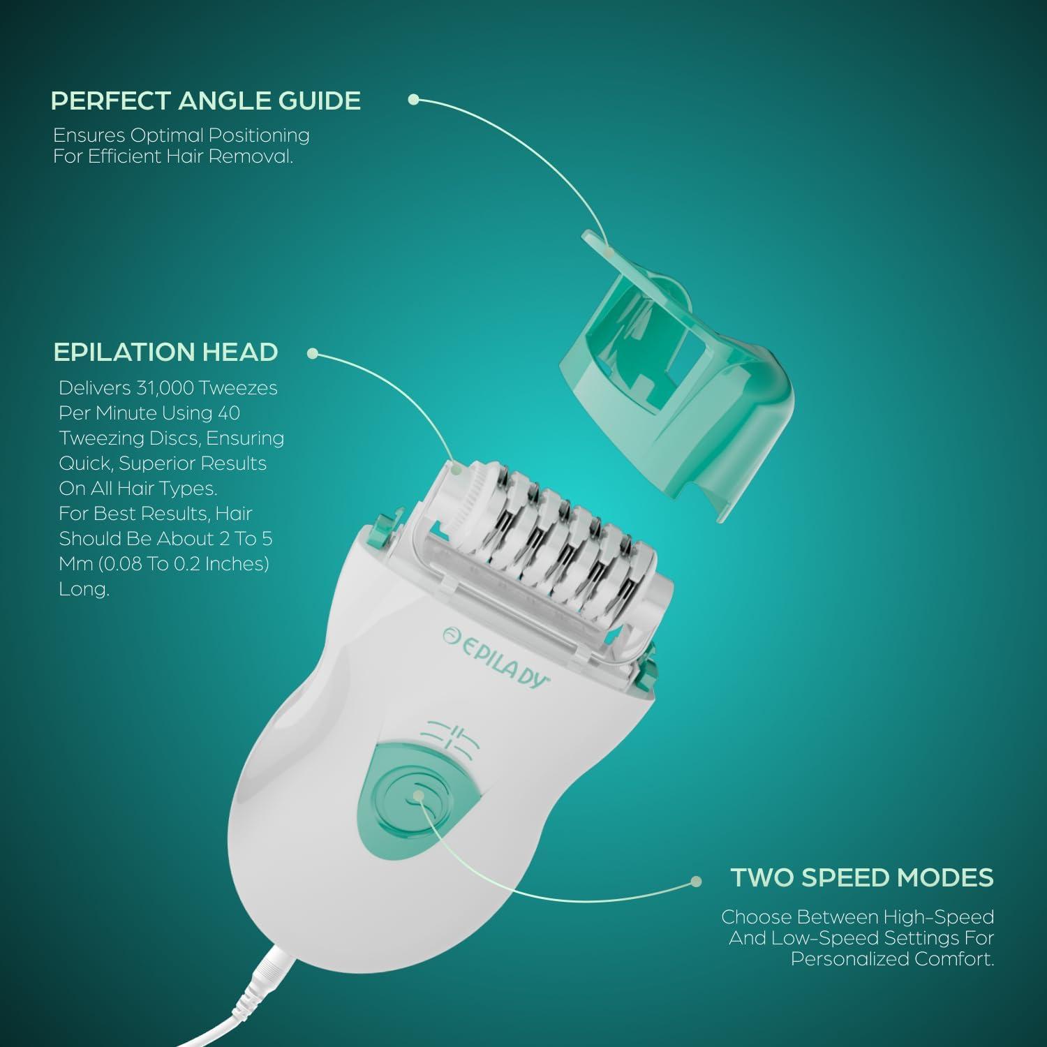 Epilady Speed Epilador con Cable para Mujeres - Turquesa