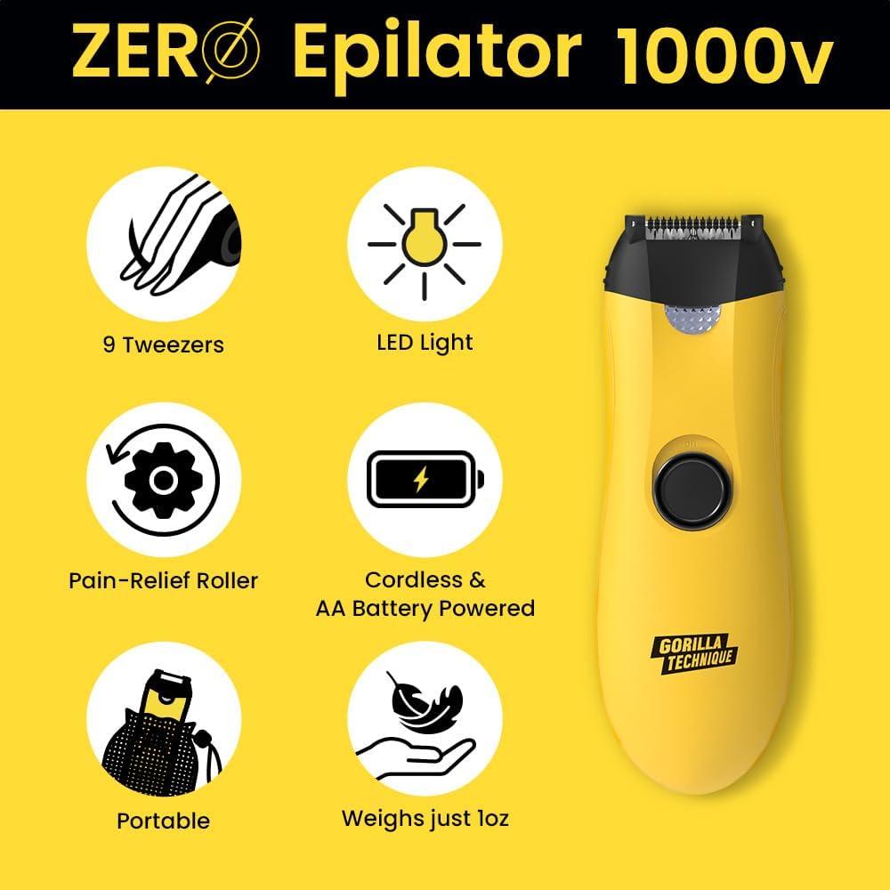 Epilador Mini 1000V Gorilla con Rodillo Alivio Dolor - Negro