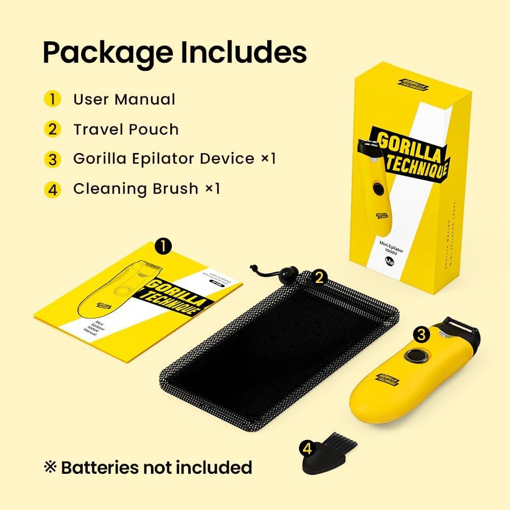 Epilador Mini 1000V Gorilla con Rodillo Alivio Dolor - Negro