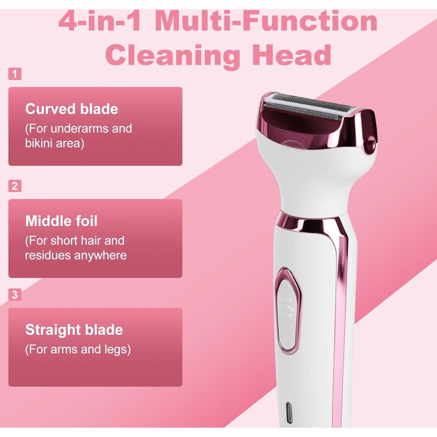 Epilador Facial 4 en 1 Gloxlite - Depilación Mujeres, Recargable