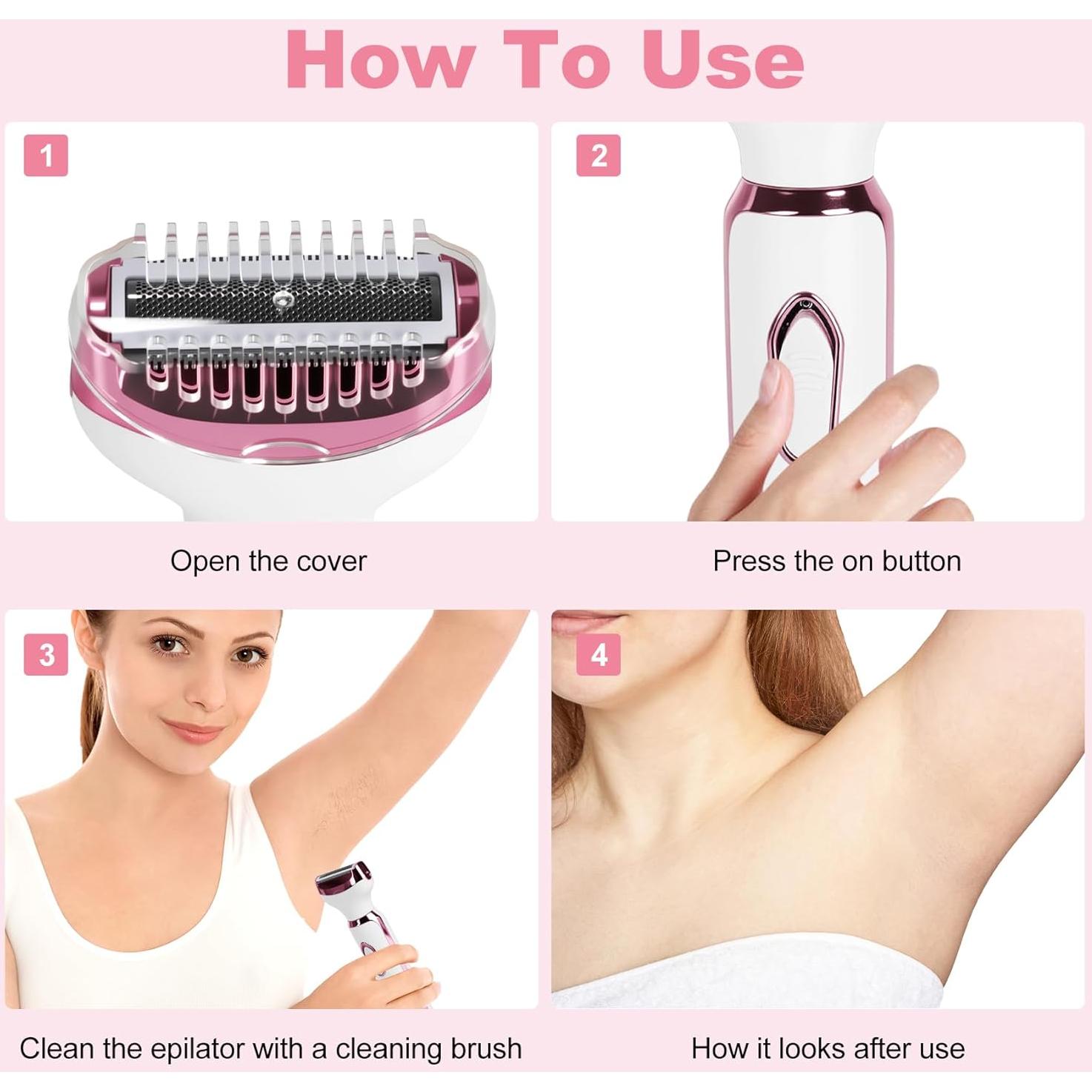 Epilador Facial 4 en 1 Gloxlite - Depilación Mujeres, Recargable