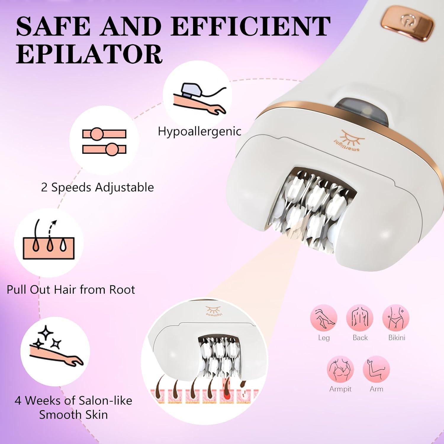 Recortadora de Bikini Eléctrica ZIOU 4 en 1 para Mujeres