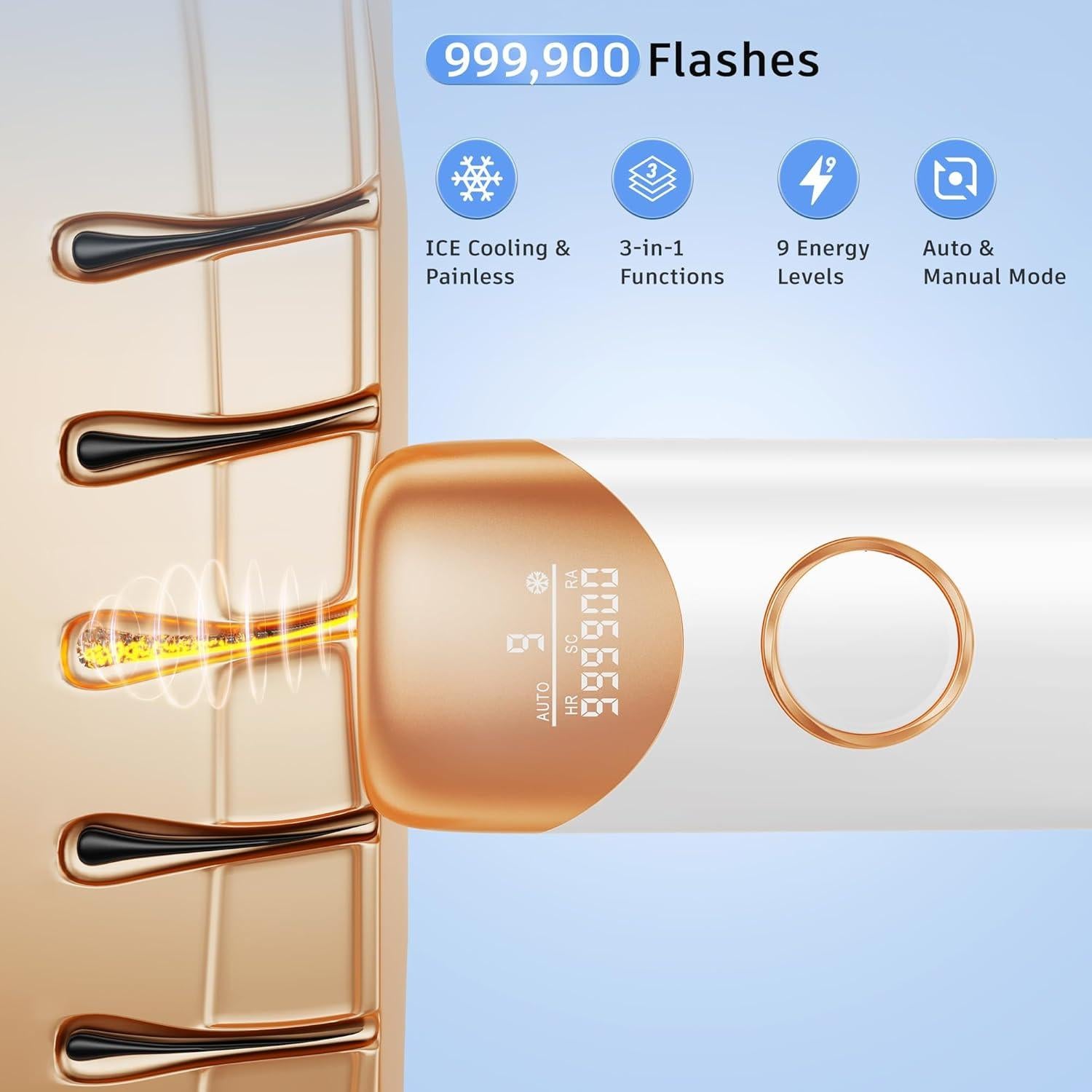 Depiladora láser IPL Ubroo indolora con enfriamiento 5°C