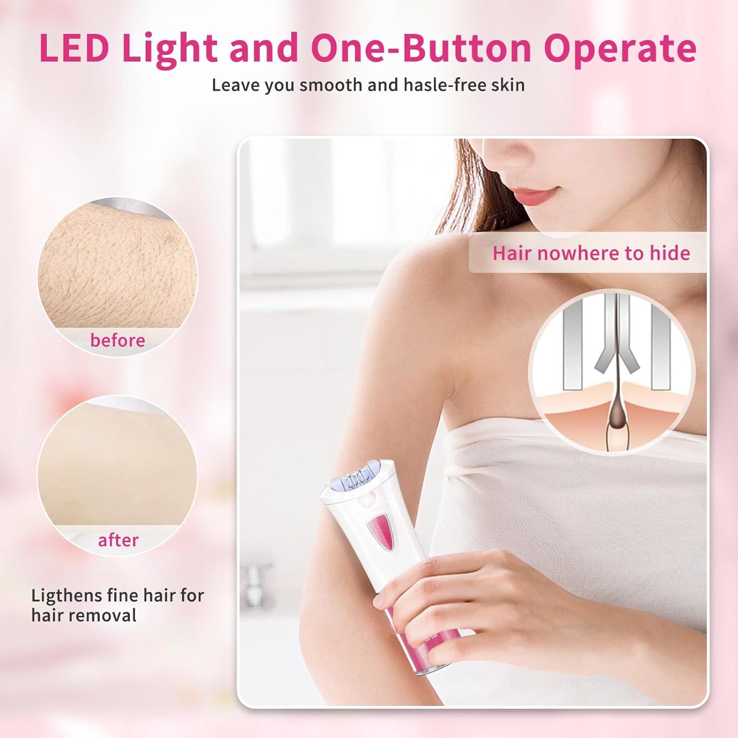 Epilador Facial Inalámbrico Glabrouse con Luz LED - 100g