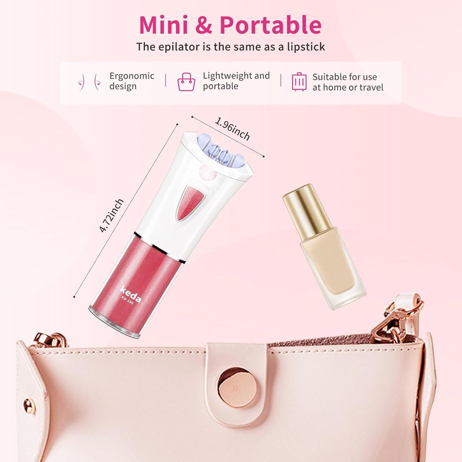 Epilador Facial Inalámbrico Glabrouse con Luz LED - 100g