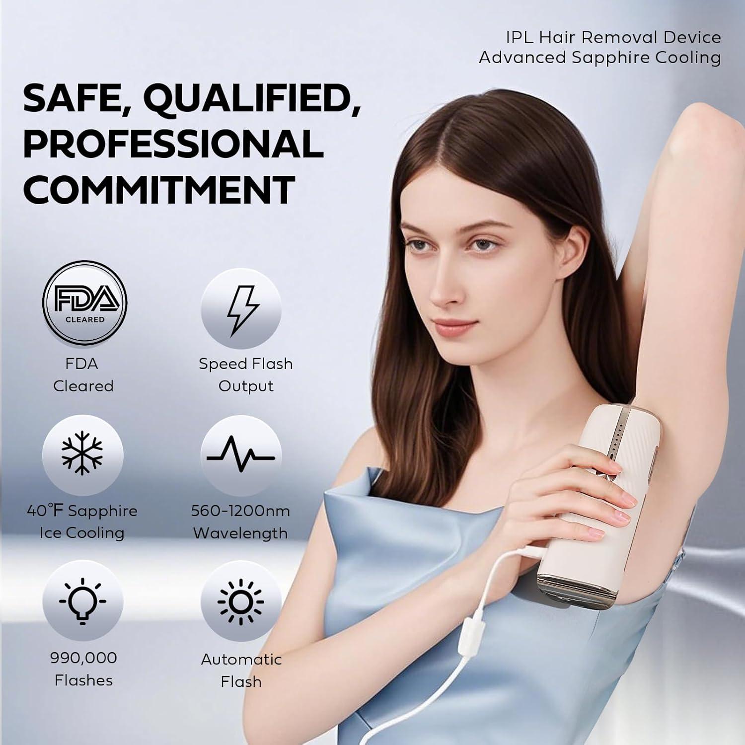 Epilador IPL EUARNE Indoloro con Enfriamiento por Hielo 298g