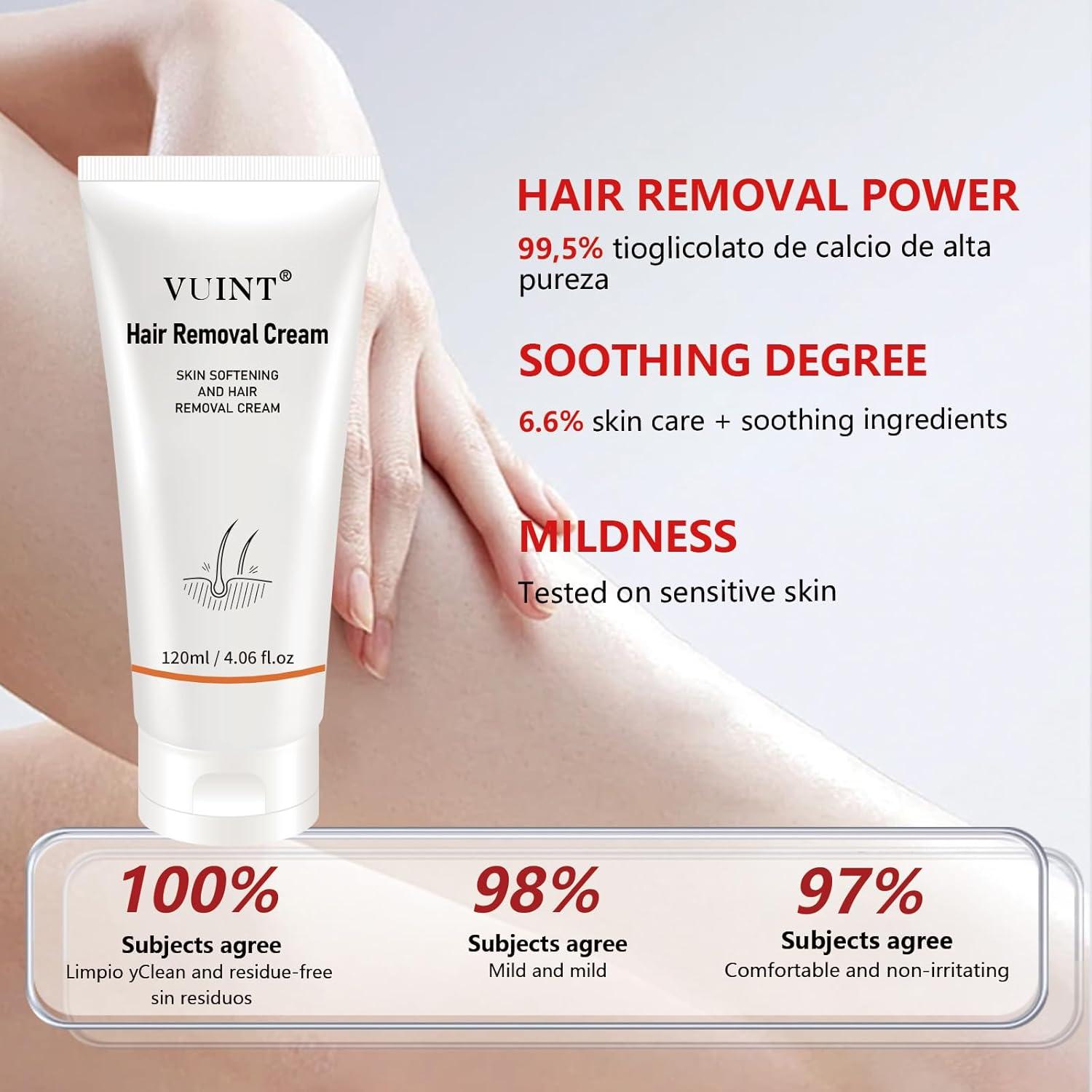 Crema Depilatoria Vuint 115 g - Indolora para Cuerpo y Bikini