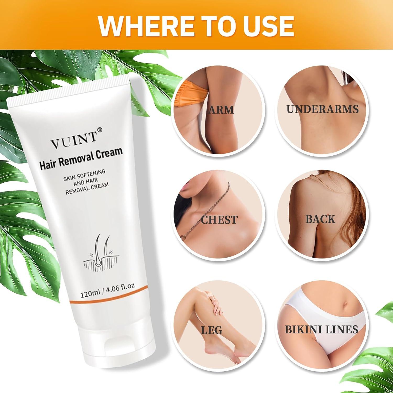 Crema Depilatoria Vuint 115 g - Indolora para Cuerpo y Bikini