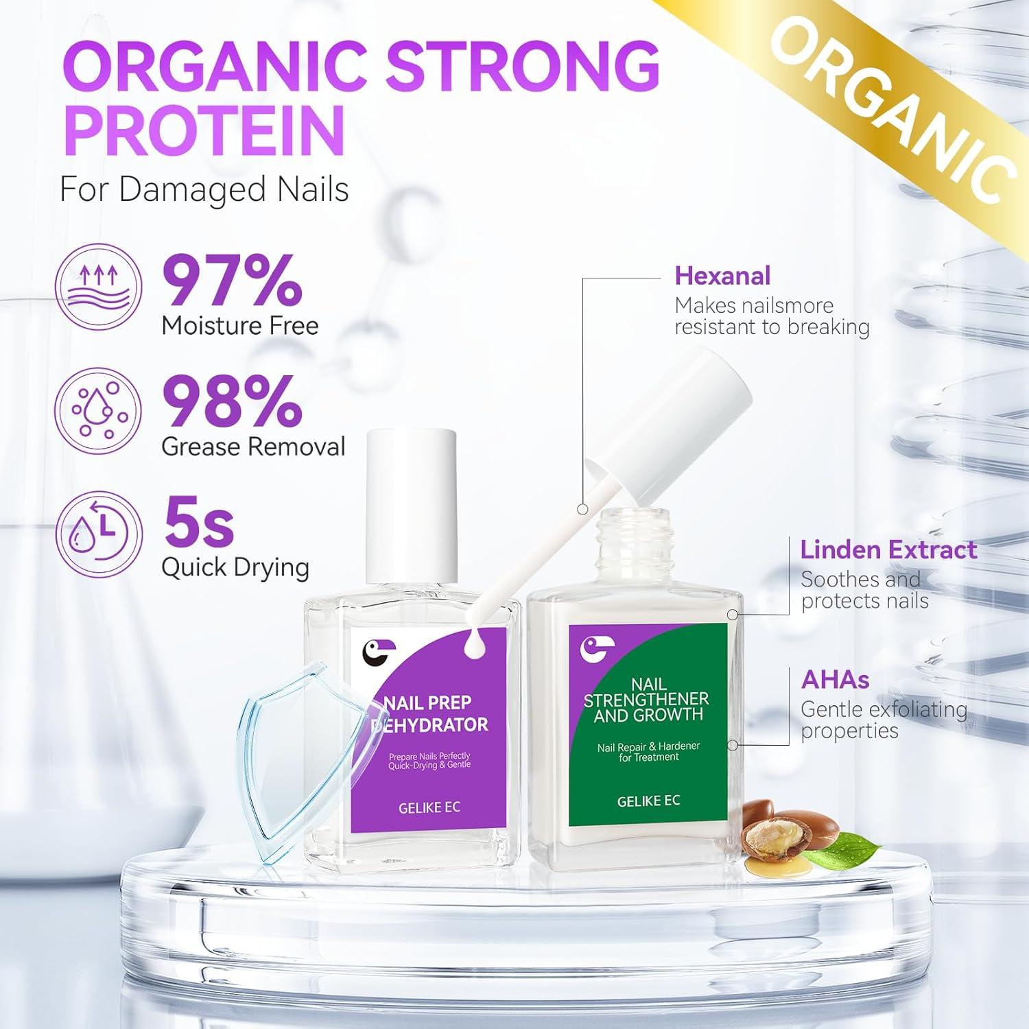 Kit de Tratamiento para Uñas Gelike - Endurecedor y Deshidratador