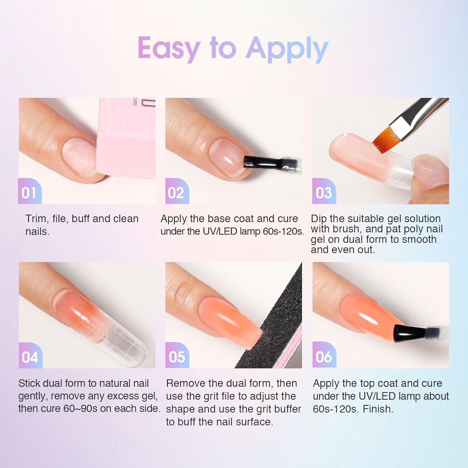 Kit de Gel de Uñas de Polímero ROSALIND 38PCS con Mini Lámpara