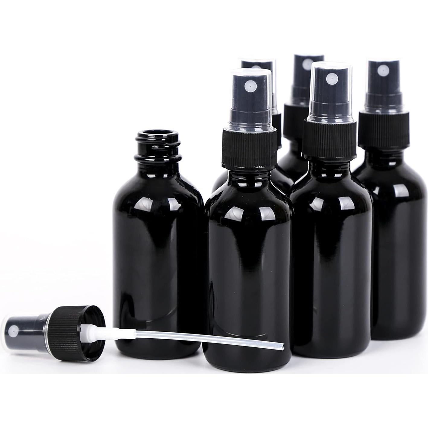 Botellas de Spray de Vidrio YONKAN 60ml UV Negro - Paquete 48