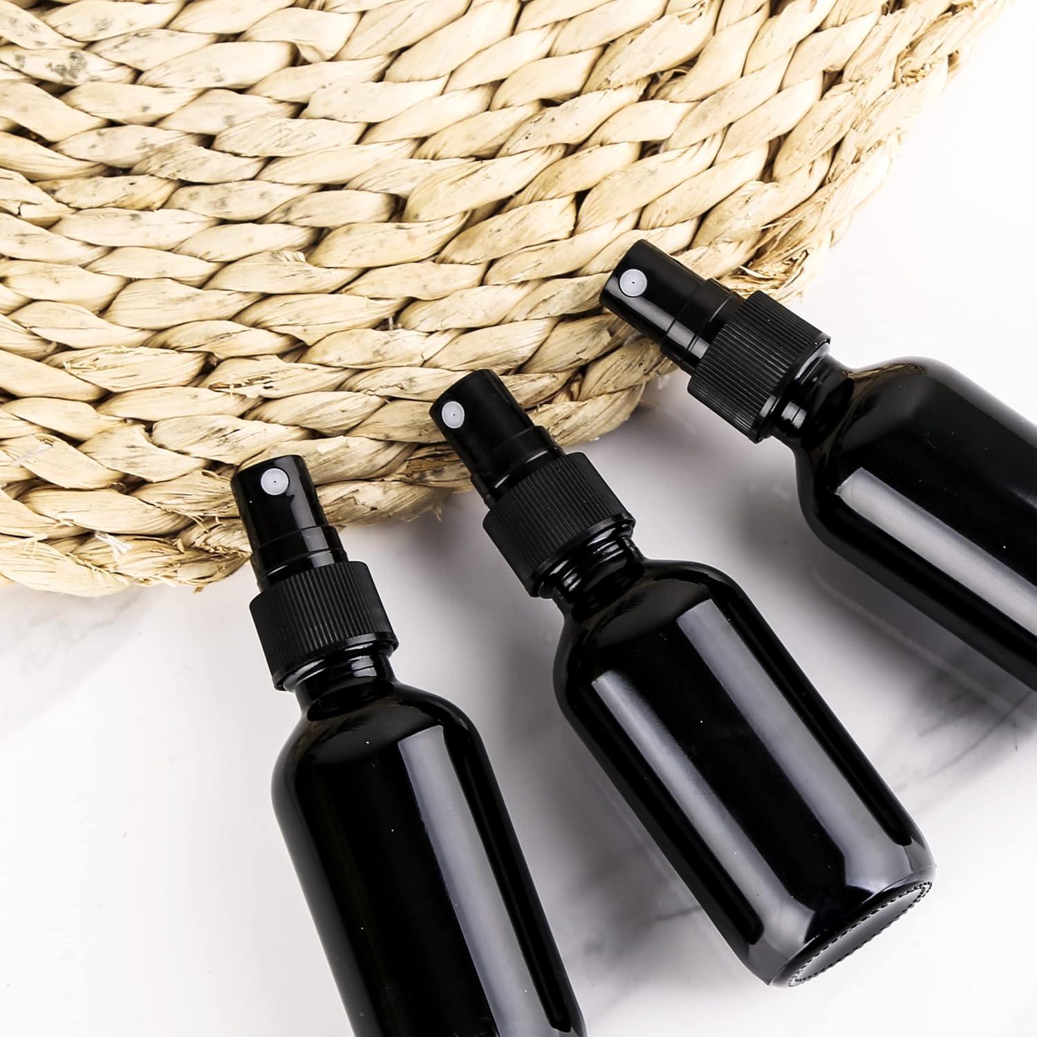 Botellas de Spray de Vidrio YONKAN 60ml UV Negro - Paquete 48