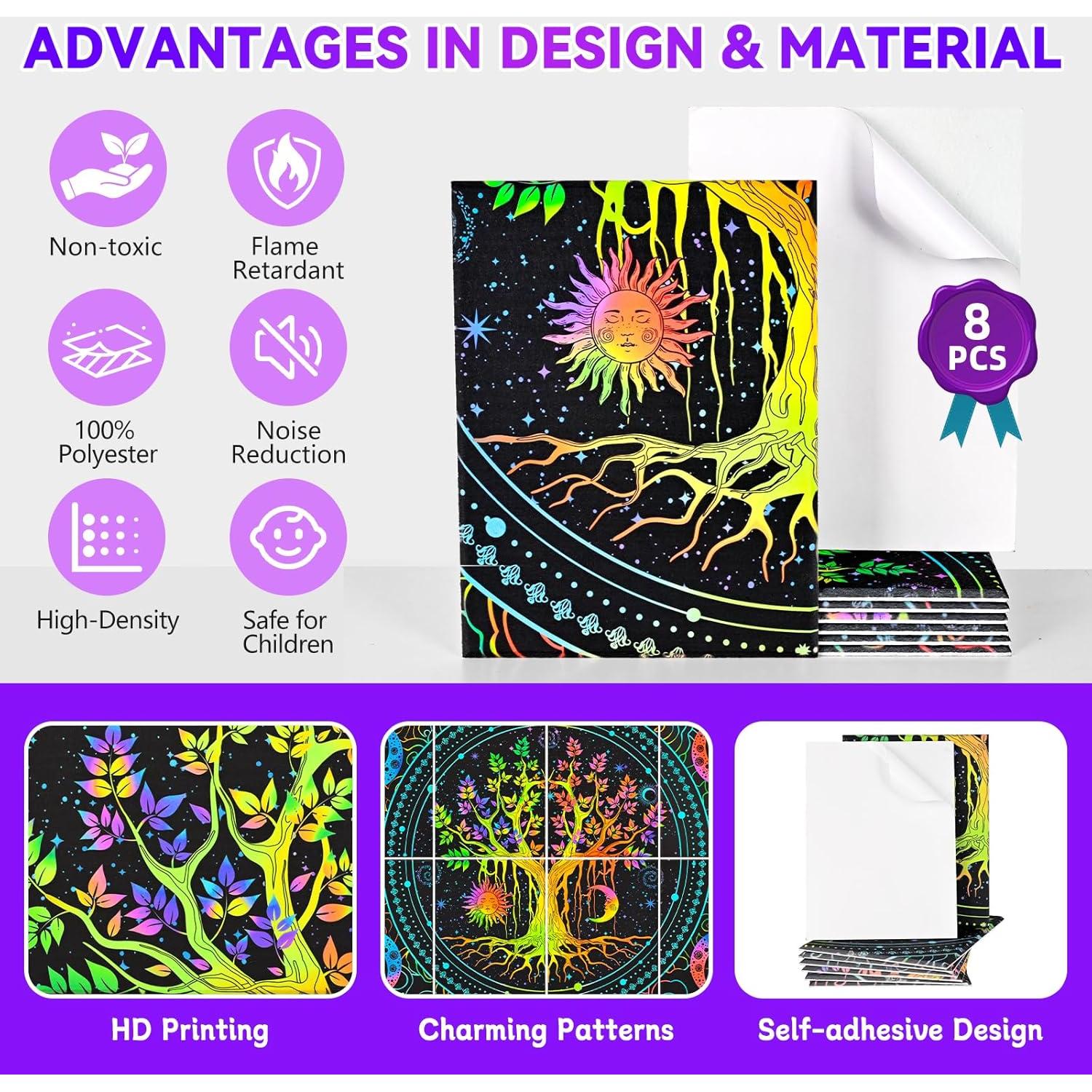 Paneles Acústicos de Arte AtawLege 8 Piezas 121.9x81.3cm UV