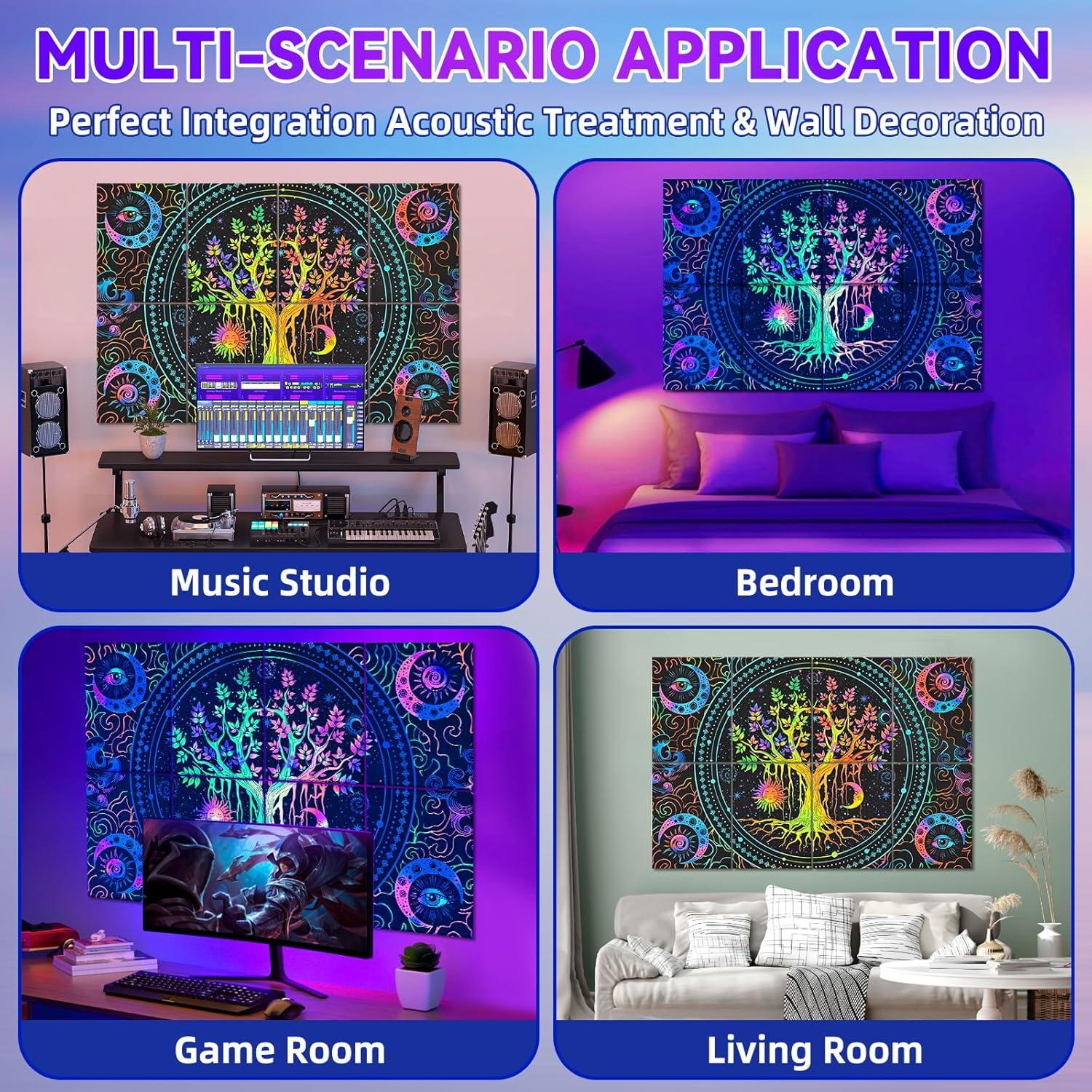 Paneles Acústicos de Arte AtawLege 8 Piezas 121.9x81.3cm UV