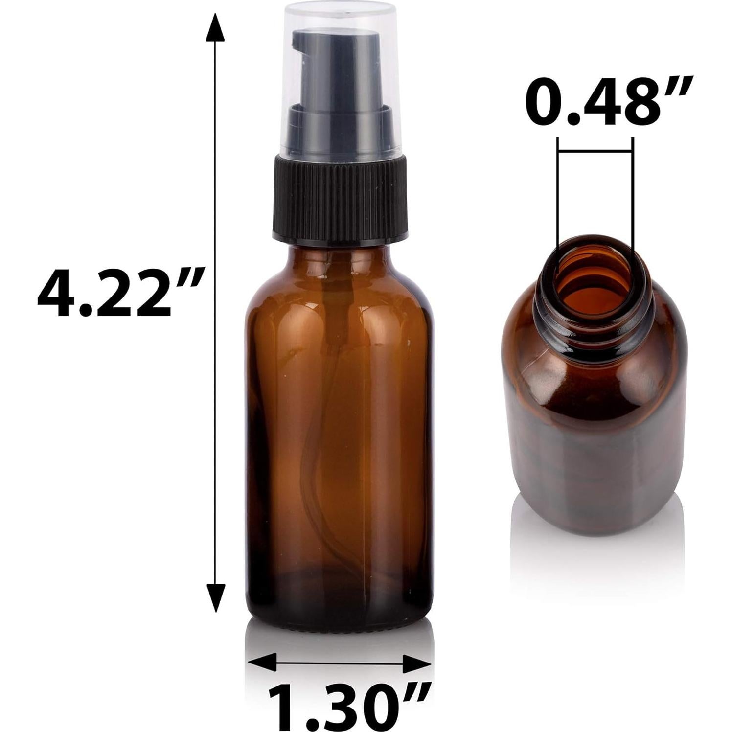 Botellas de Vidrio Ámbar 30 ml JUVITUS con Bomba - Paquete de 12