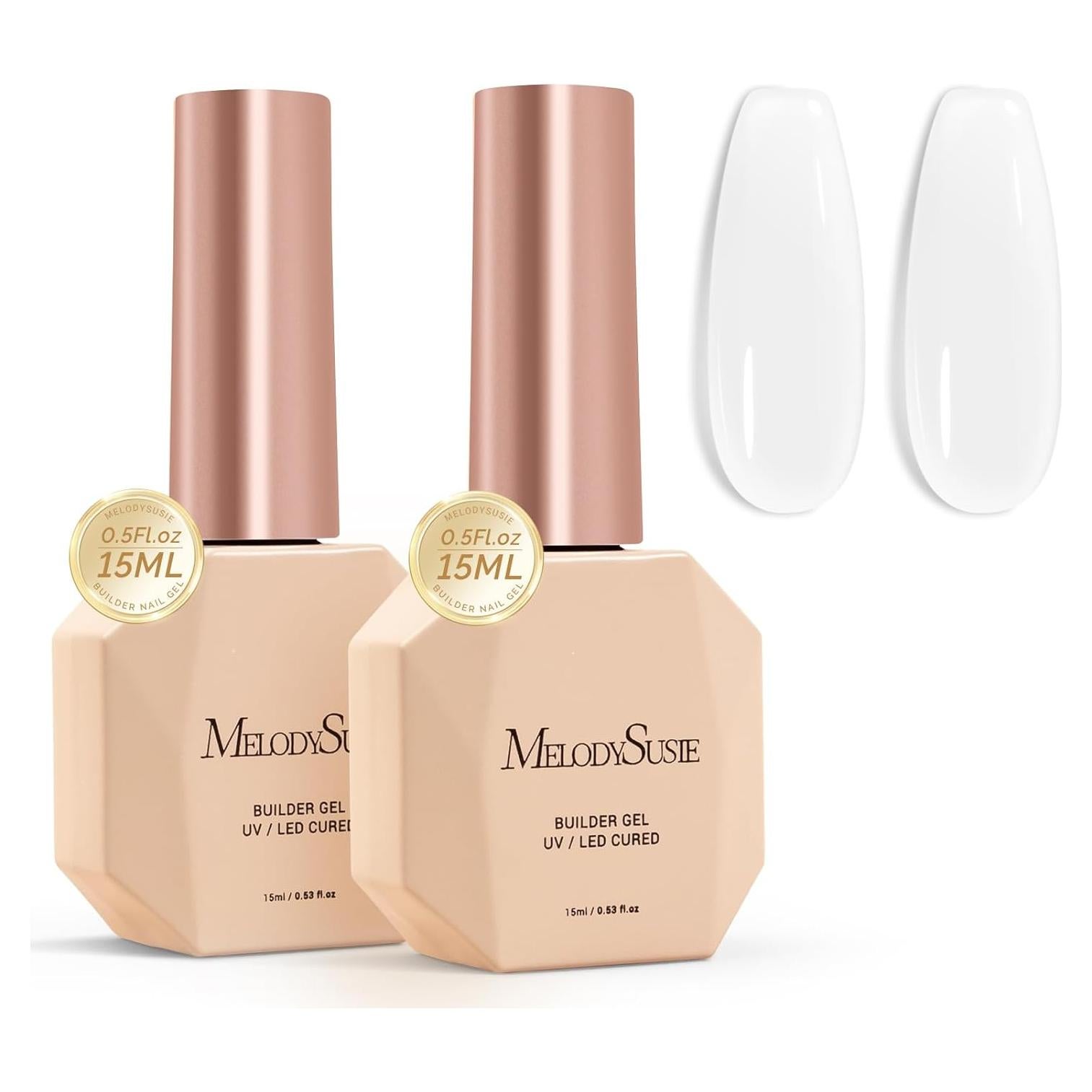 Gel Constructor para Uñas MelodySusie 2PCS 15ml Blanco Lechoso