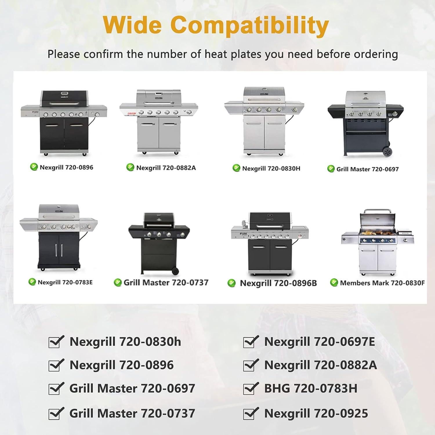 Placas de Calor Criditpid 5-Pack para Parrilla Nexgrill