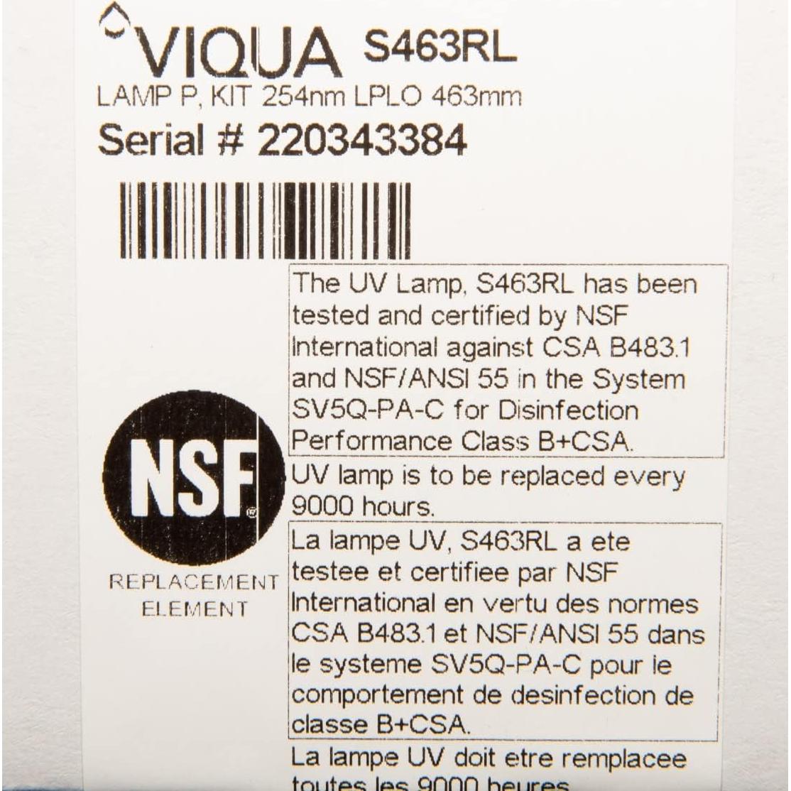 Lámpara UV VIQUA S463RL para sistemas de desinfección de agua