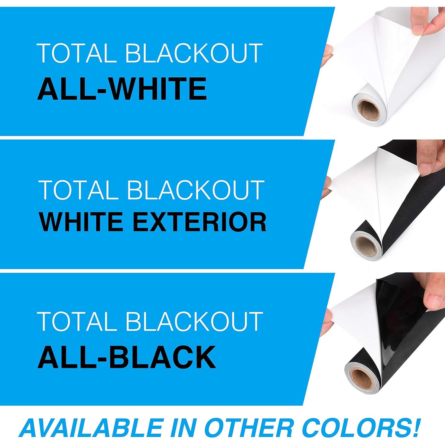 Película Blackout Window Whirl 100% Bloqueo Luz 44.5x406.4cm