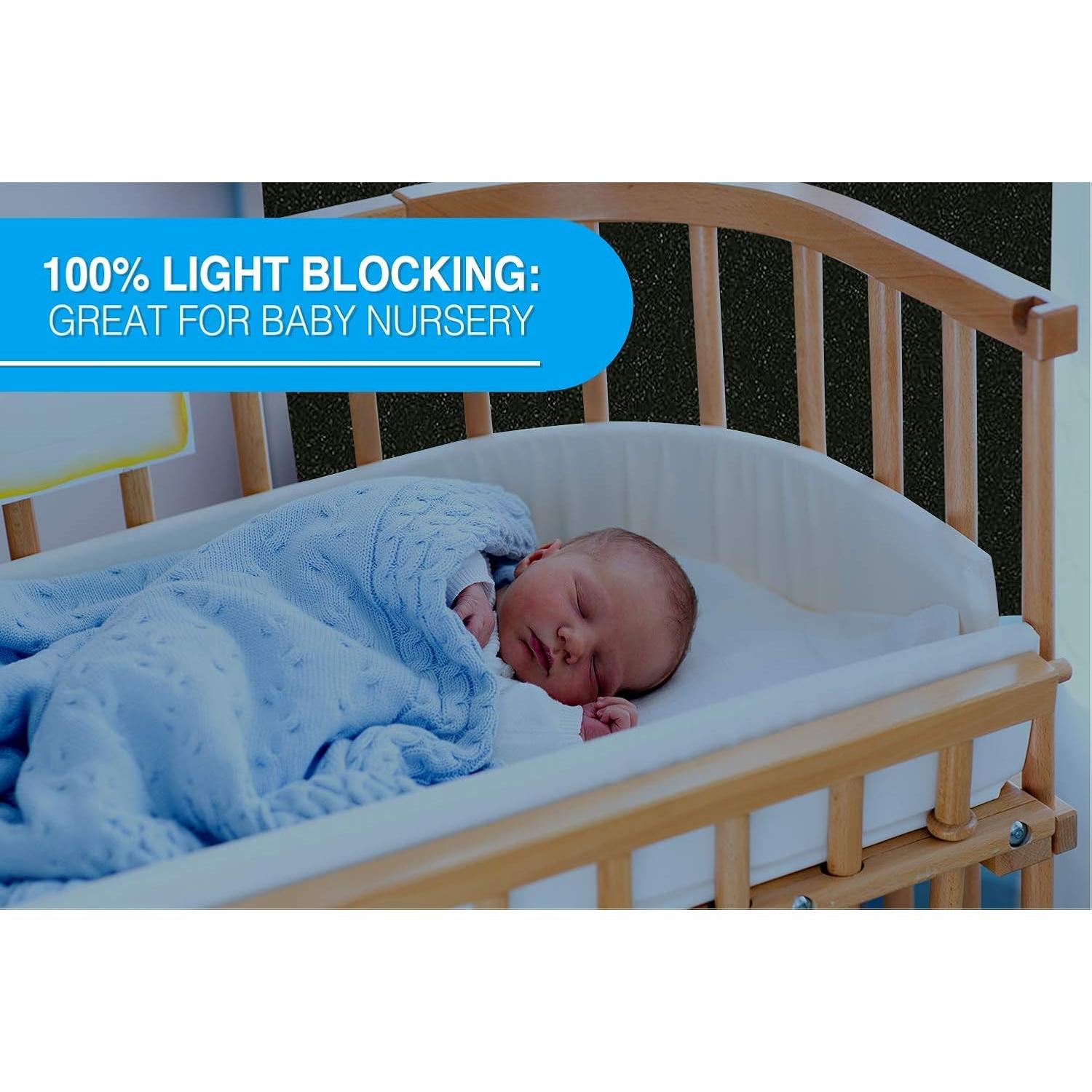 Película Blackout Window Whirl 100% Bloqueo Luz 44.5x406.4cm