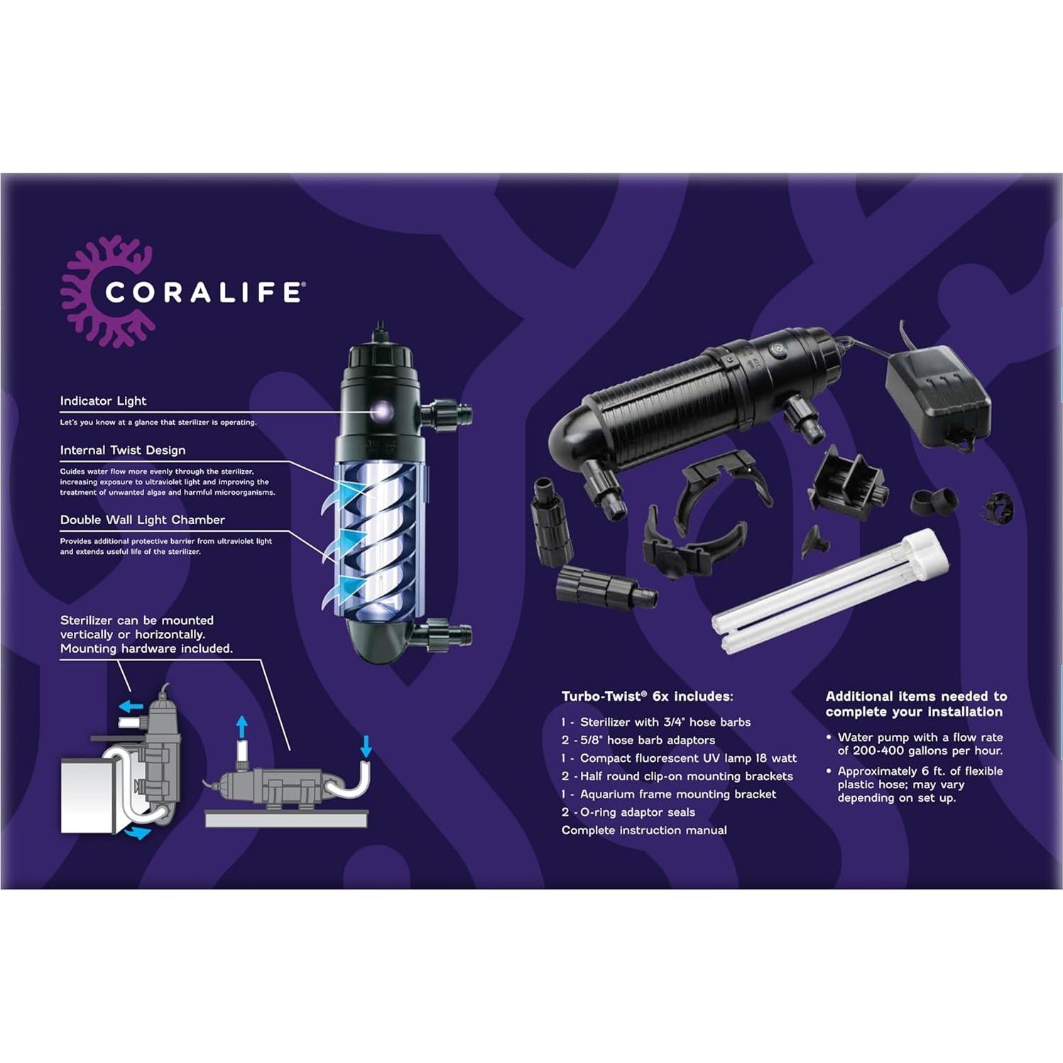 Estabilizador UV Coralife Turbo-Twist 6X para Acuarios 946L