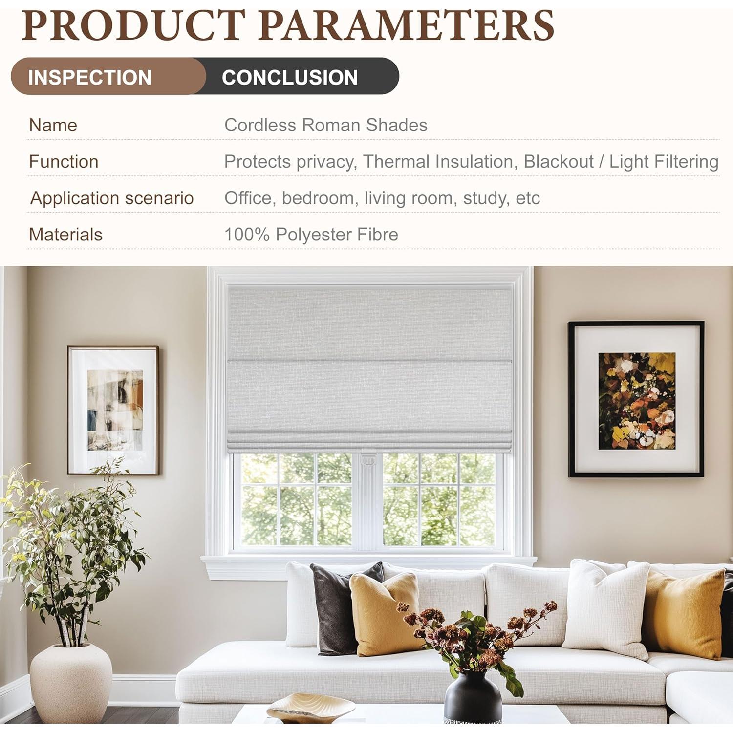 Persianas Romanas Sin Cuerda Doing-X 86x183cm Opacas UV