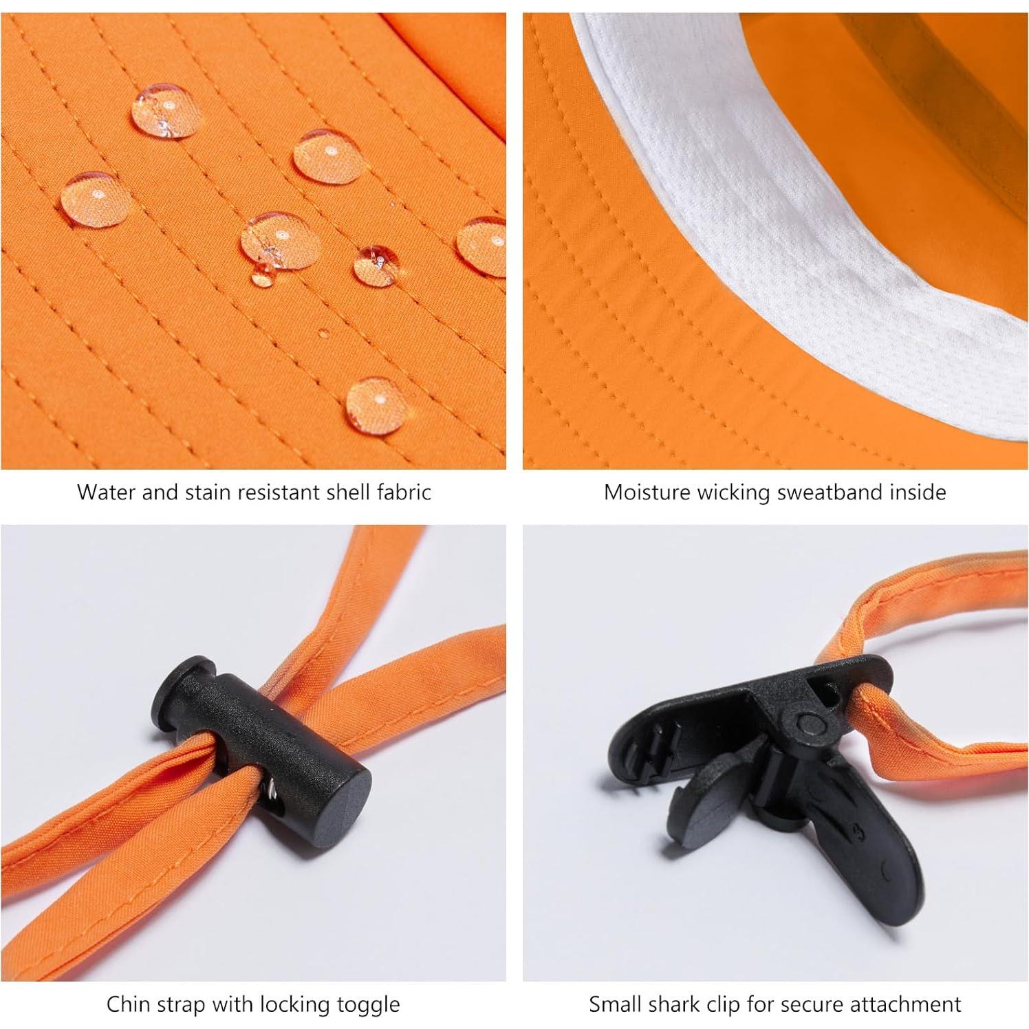 Sombrero de Sol Plegable UPF 50+ UVSAI con Ala Ancha Naranja