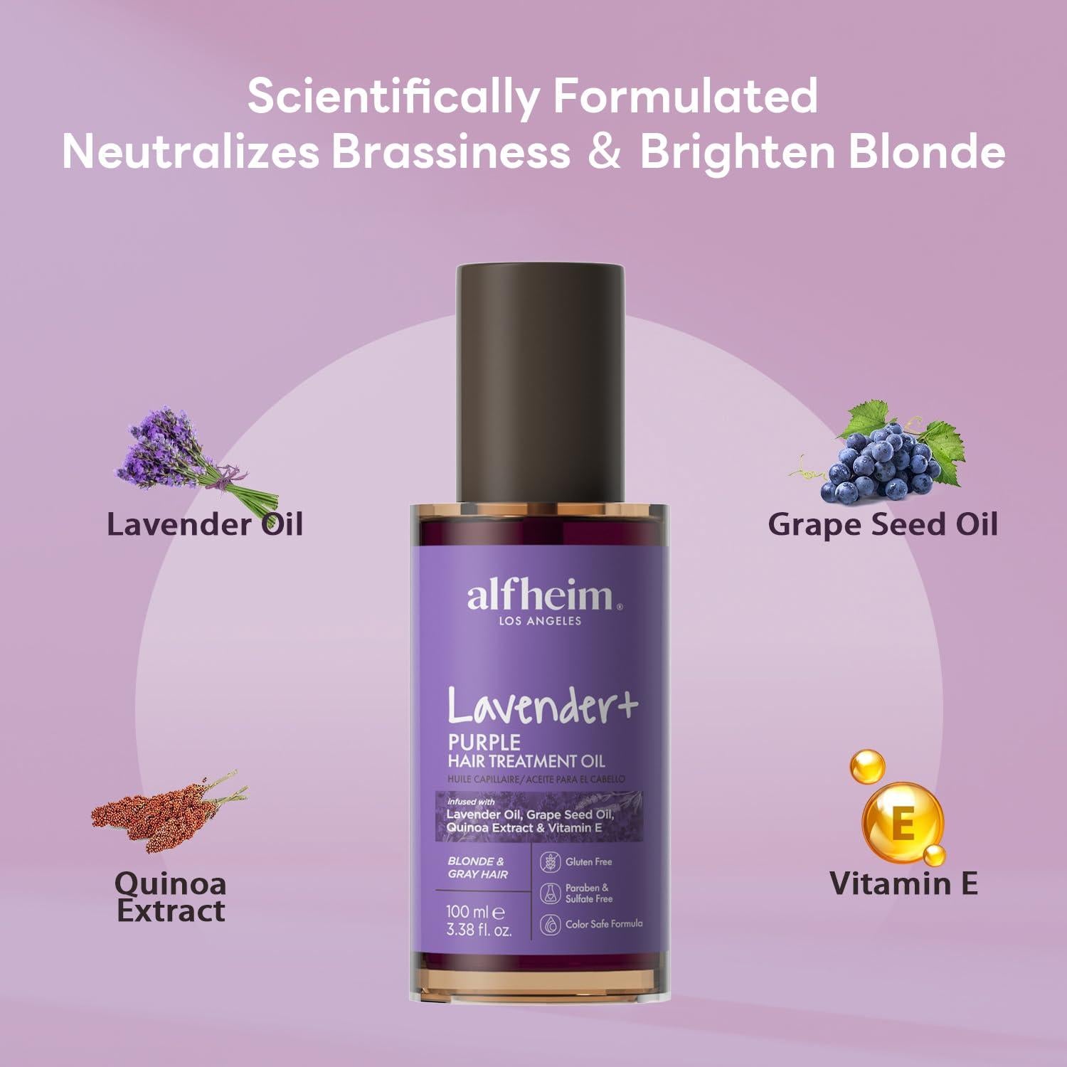 Aceite para Cabello Alfheim Lavanda+ Púrpura 100 ml - Anti-Amarillo