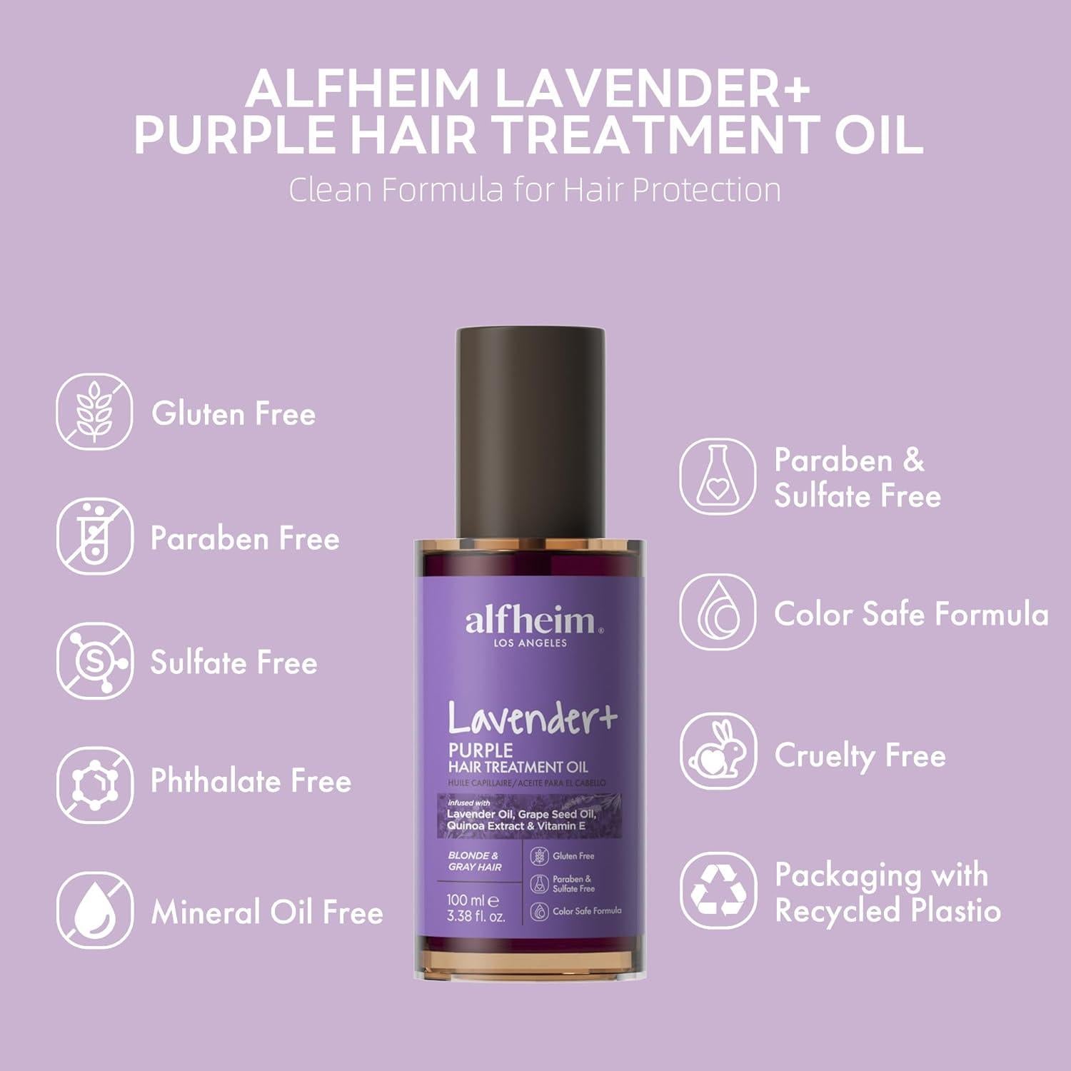 Aceite para Cabello Alfheim Lavanda+ Púrpura 100 ml - Anti-Amarillo