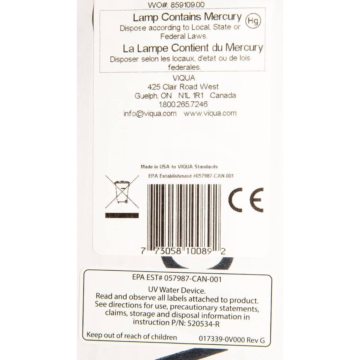 Kit Lámpara UV y Manga Cuarzo VIQUA S463-QL para S5Q-PA