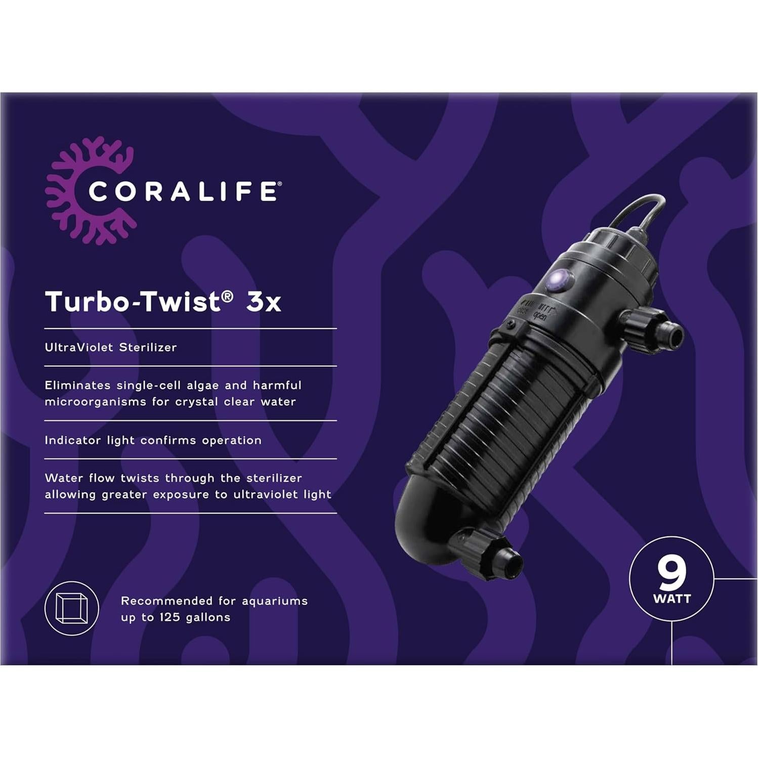 Estabilizador UV Coralife Turbo-Twist 9W hasta 473L Acuarios