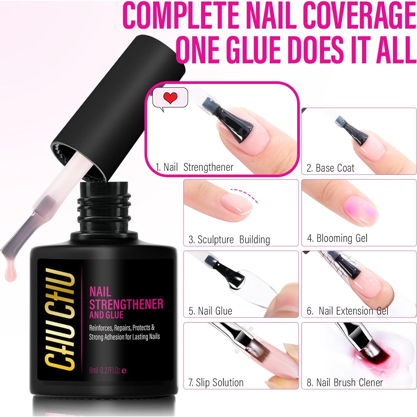 CHUCHU Gel Endurecedor de Uñas Rosa Nude 17.8g - Tratamiento Fuerte