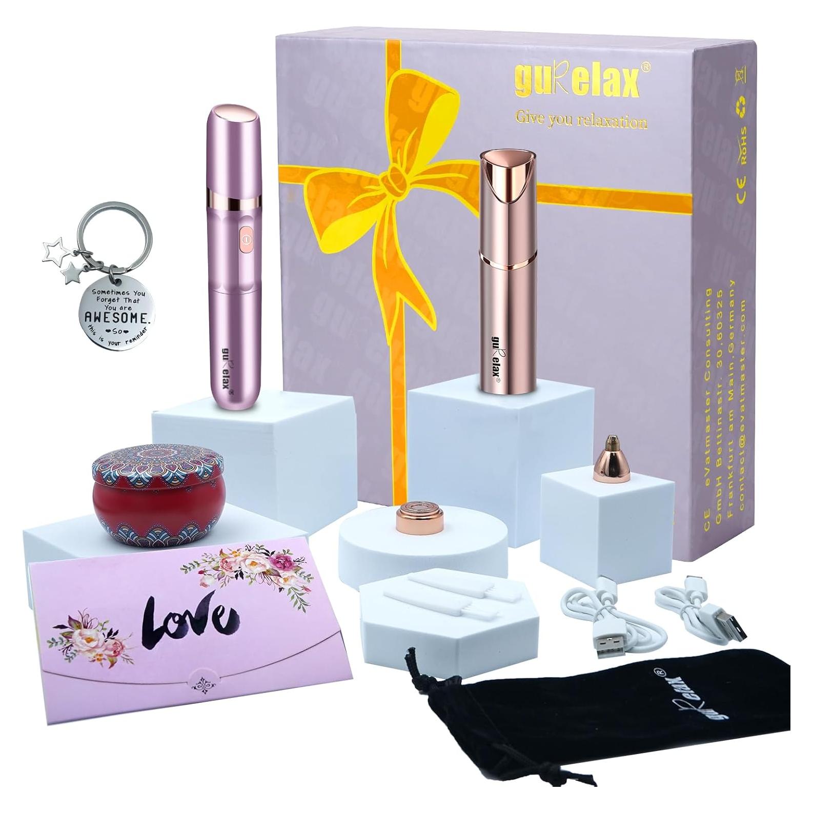 Removedor de Vello Facial Eléctrico Gurelax 2-en-1 Set Regalo