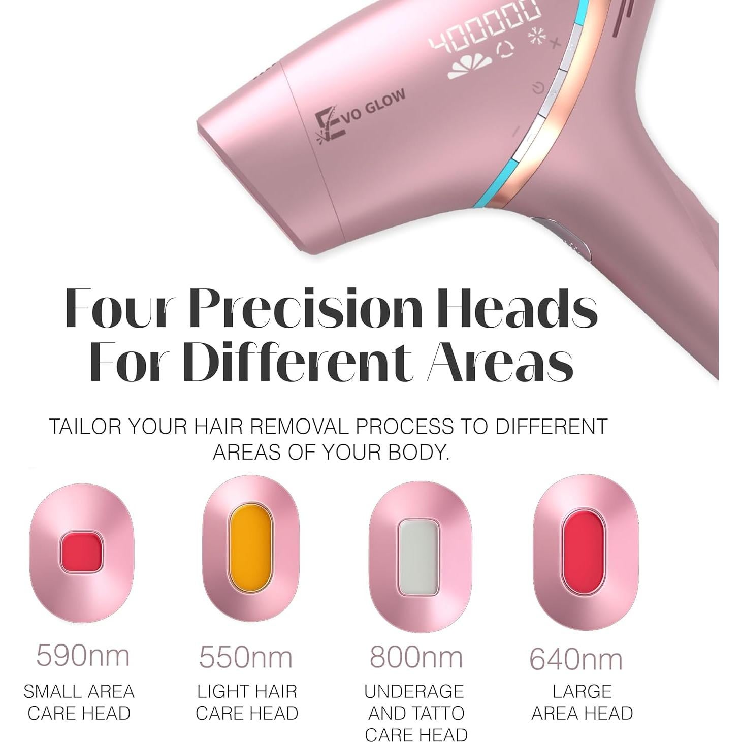 Eliminador de Vello Láser IPL EVO GLOW Pro 19J 400,000 Destellos