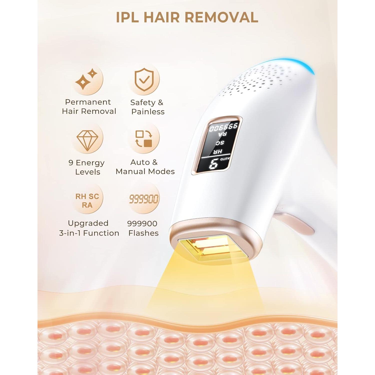 Depiladora Láser IPL LYSMOSKI para Uso Facial y Corporal