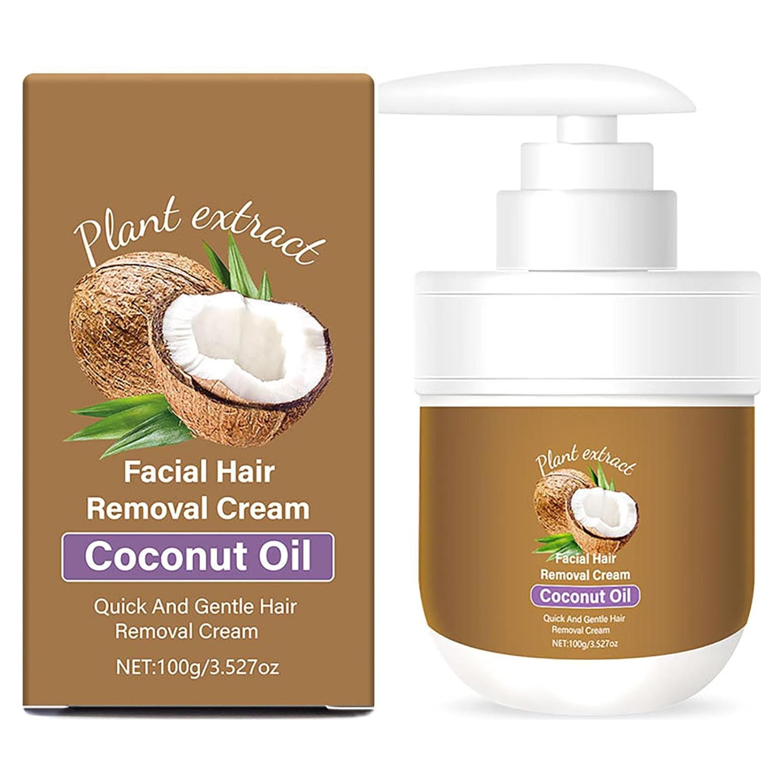 Crema Depilatoria Facial HWM de Coco 104.9 ml - Suave y No Irritante