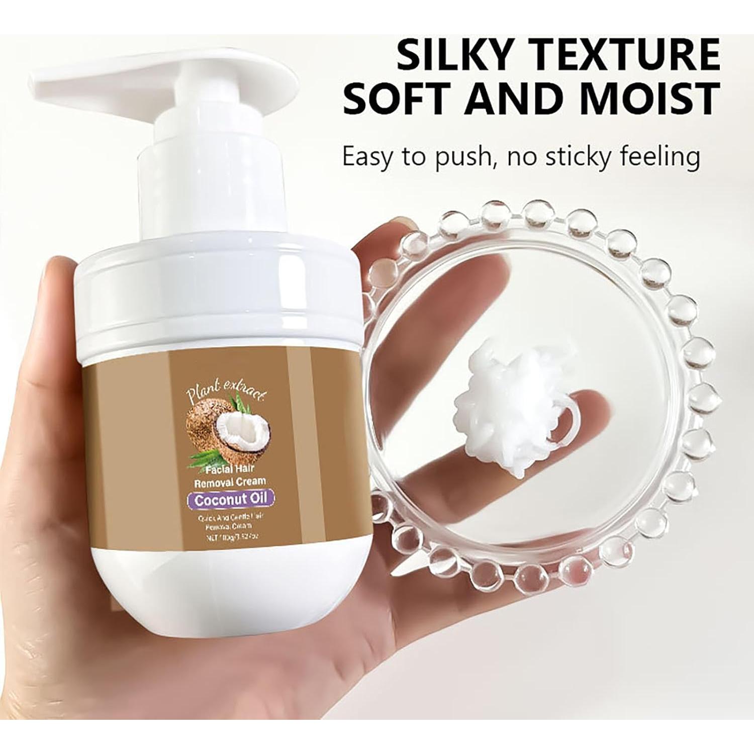 Crema Depilatoria Facial HWM de Coco 104.9 ml - Suave y No Irritante