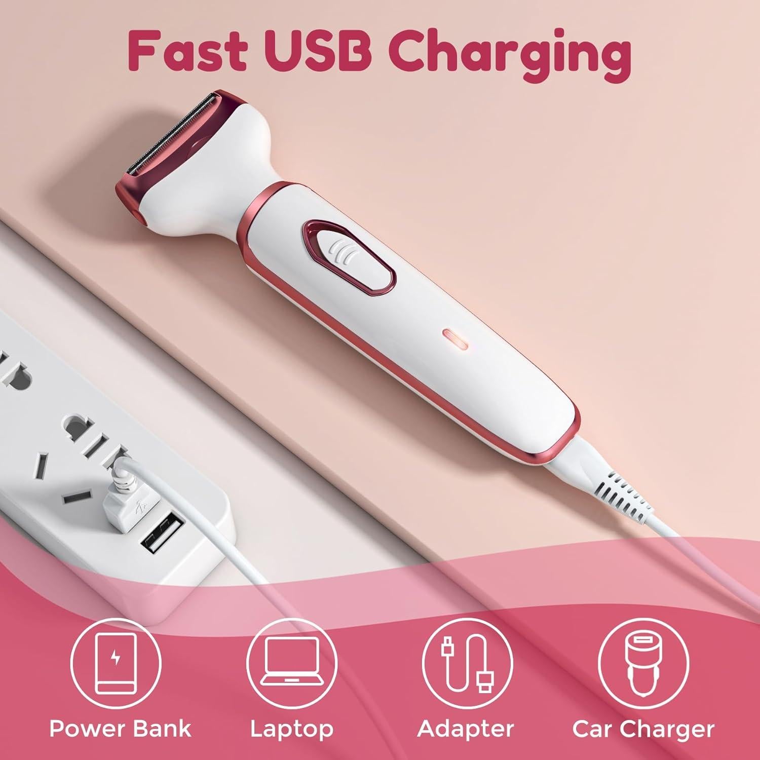 Afeitadora eléctrica 4 en 1 SEABIRD para mujeres, blanca