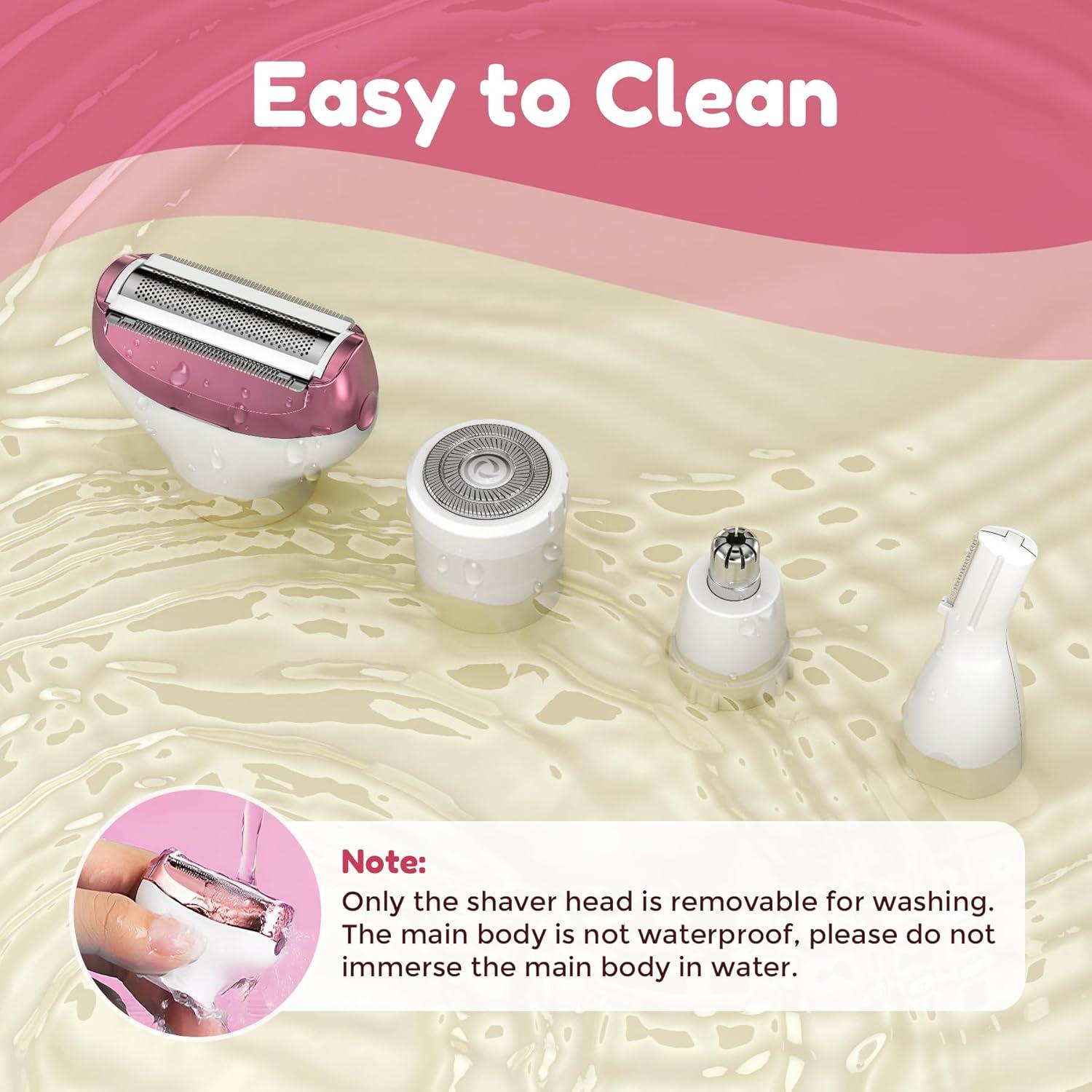 Afeitadora eléctrica 4 en 1 SEABIRD para mujeres, blanca