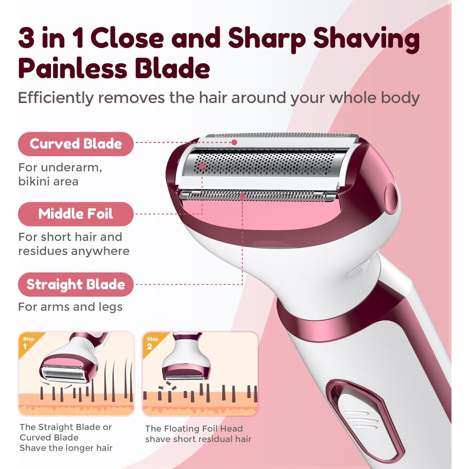 Afeitadora eléctrica 4 en 1 SEABIRD para mujeres, blanca