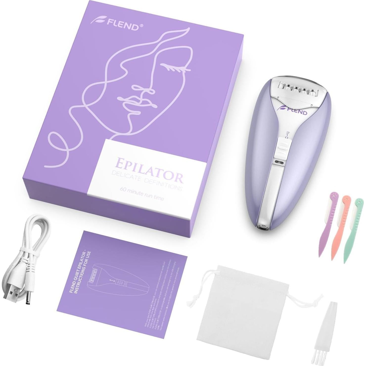 Epilador Facial Silencioso Bubbacare Recargable 2 Velocidades